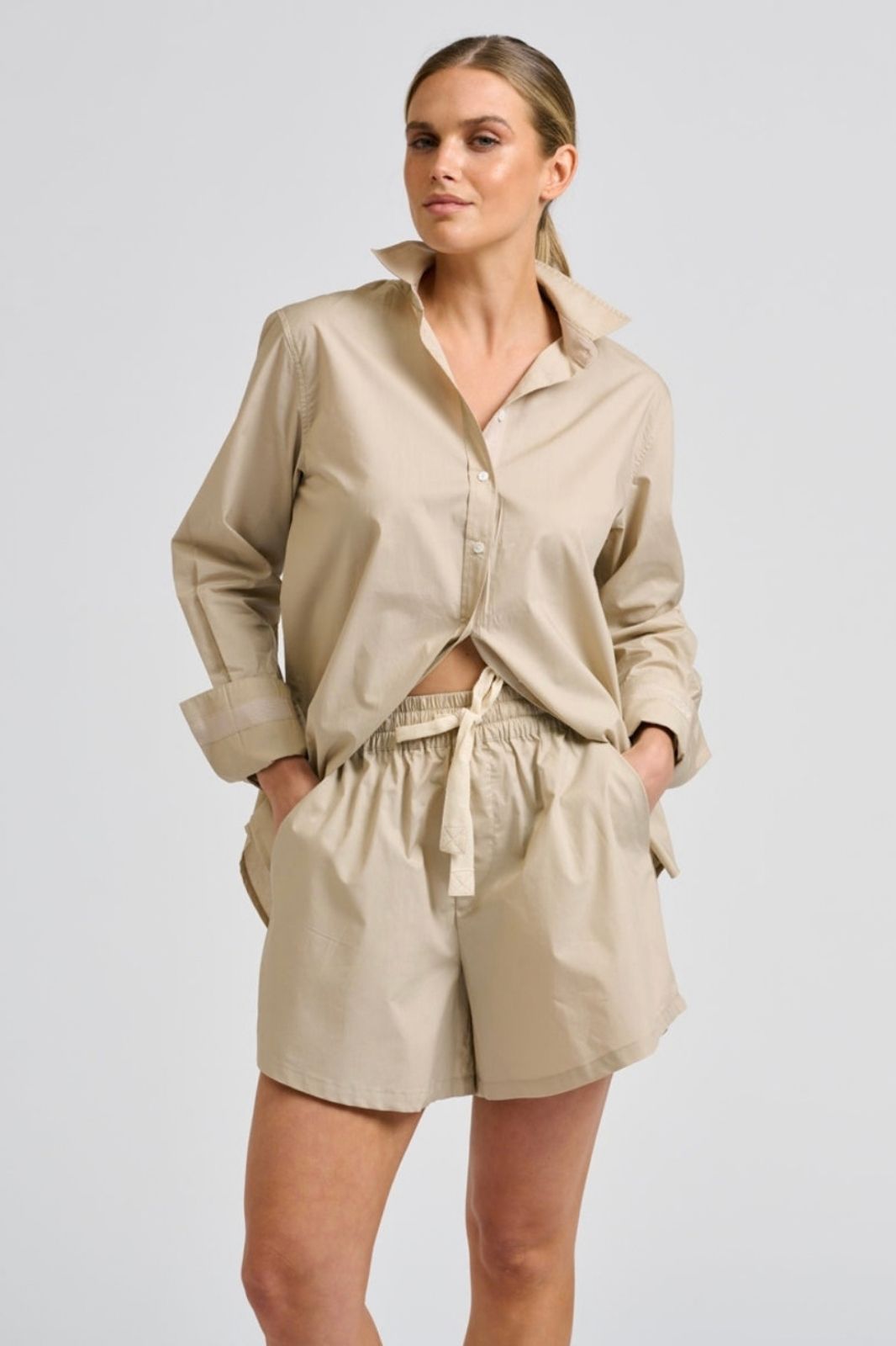 Elodie Trim Shirt | Biscuit