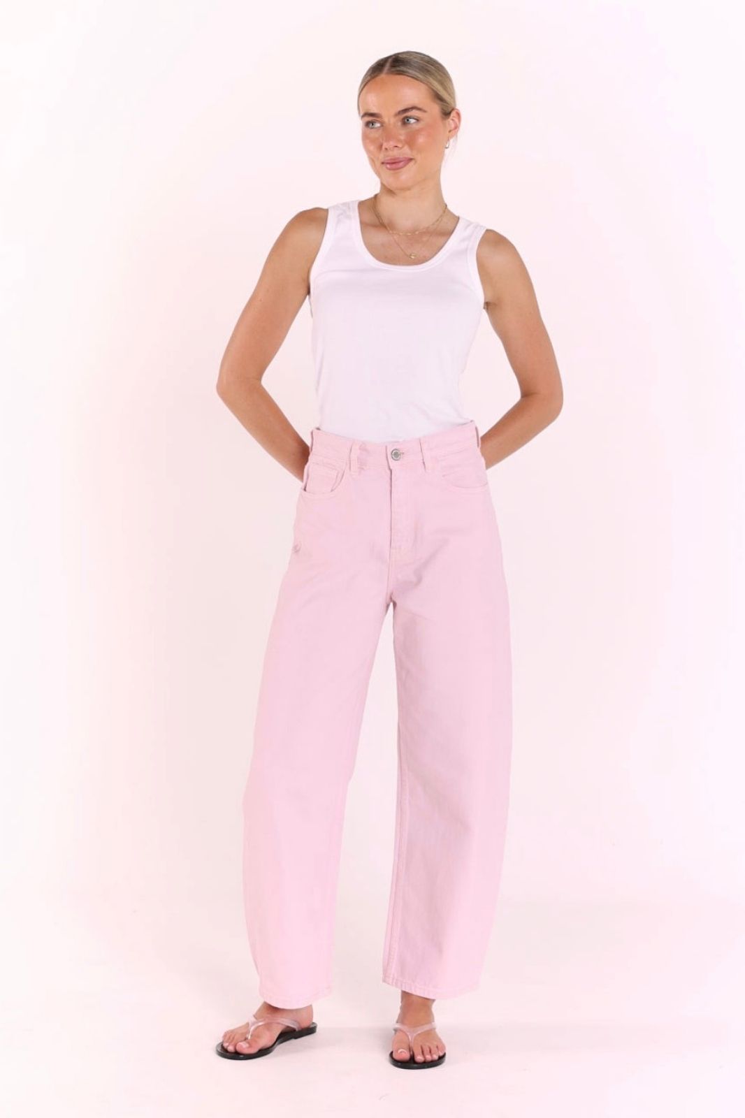 Lola Barrel Jean | Pink