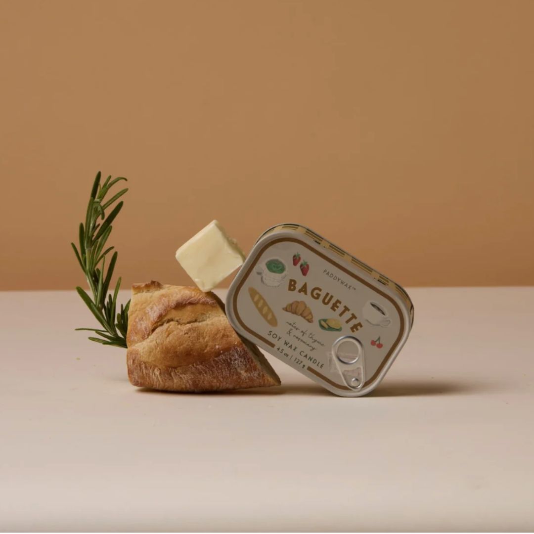 Bistro French Baguette Printed Tin Candle | Rosemary Thyme