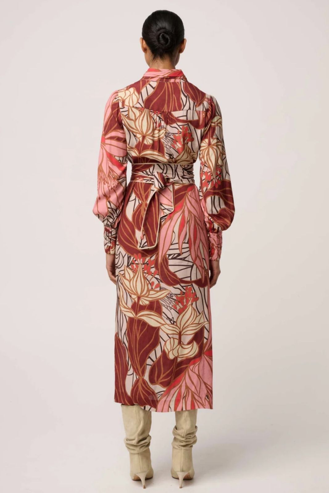 Edith Viscose Blend Printed Column Midi Dress | Cathedral Botanic