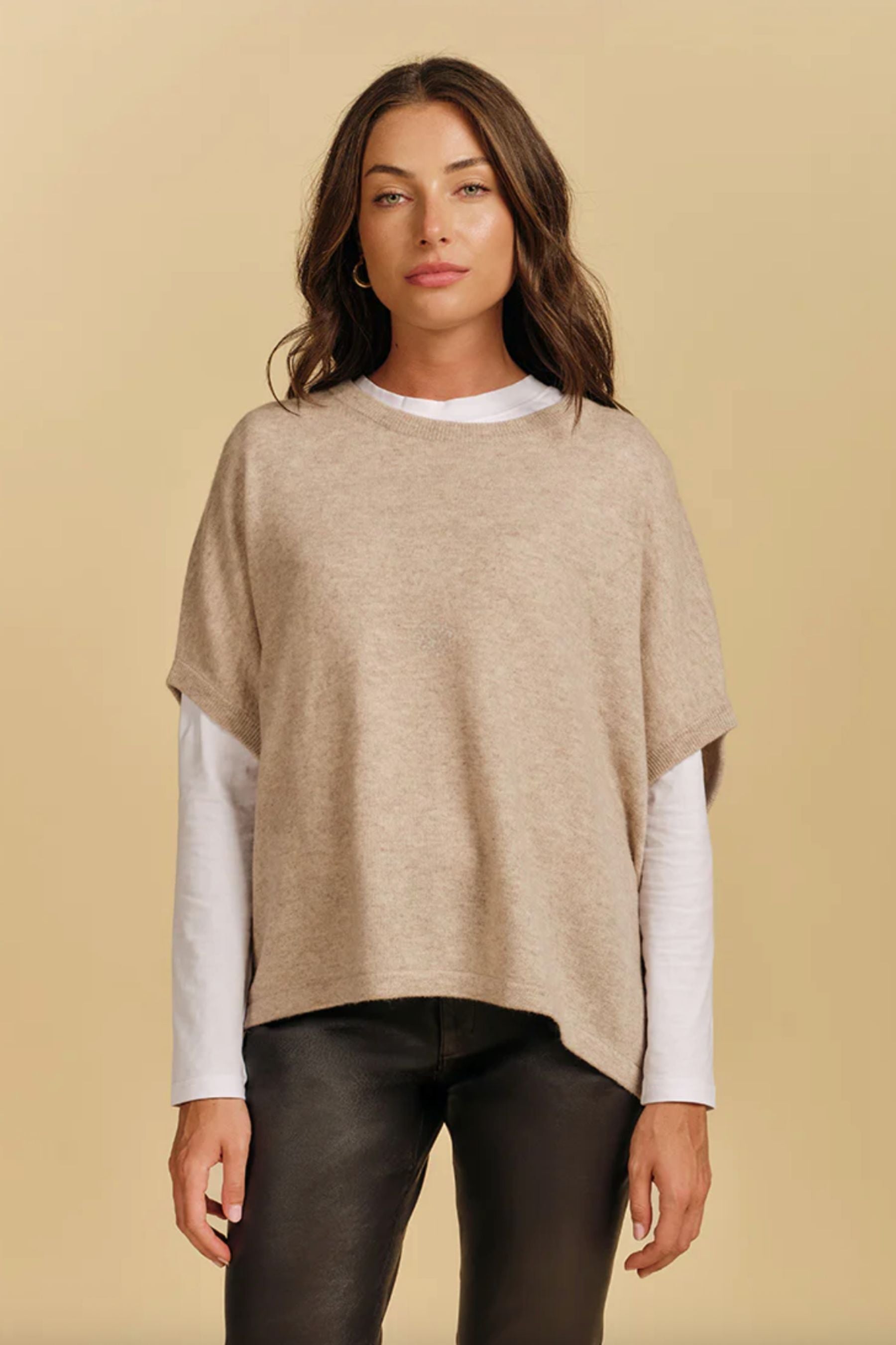 Macie Cashmere Knit Top | Oatmeal