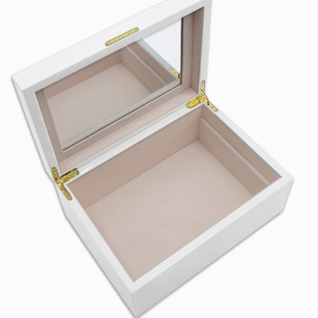 Lacquered Jewellery Box | White Large