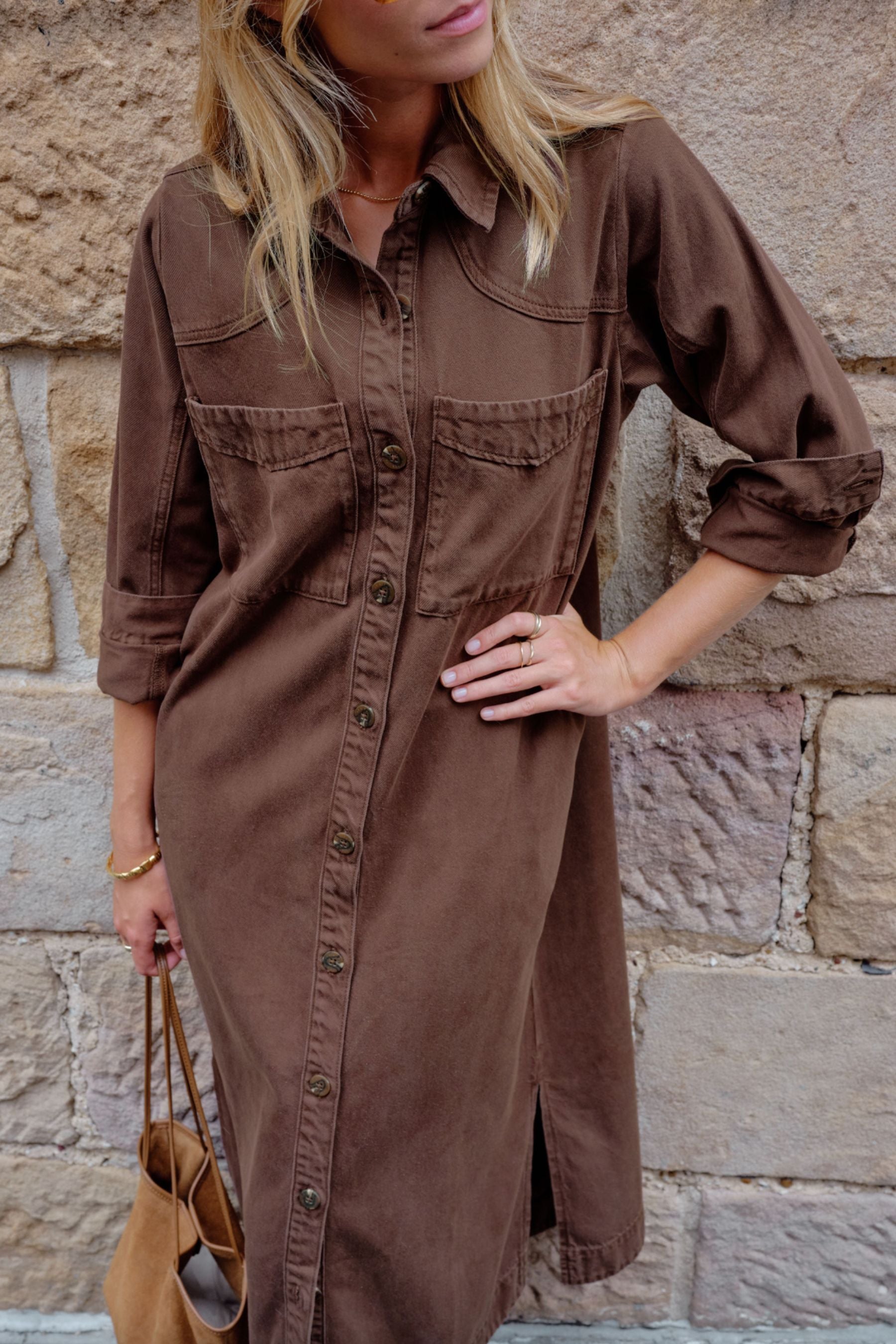 Rae Long Sleeve Dress | Chocolate