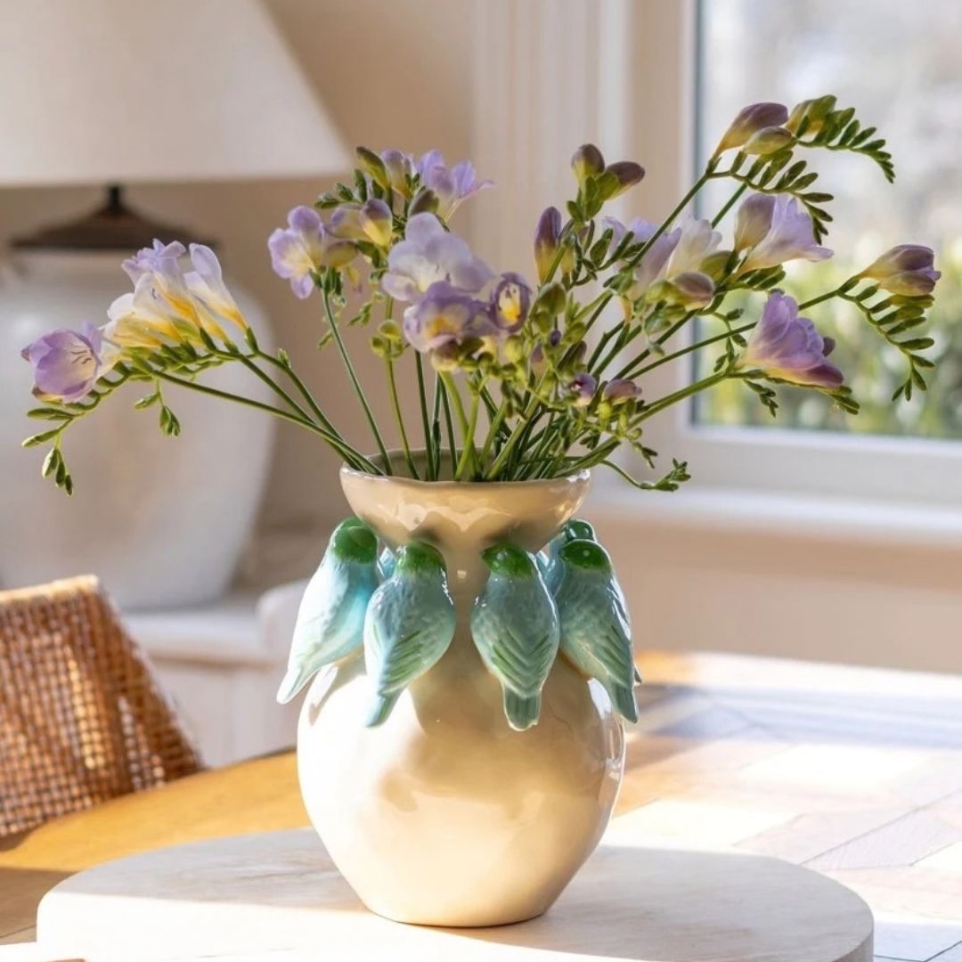 Blue &amp; Green Bird Vase