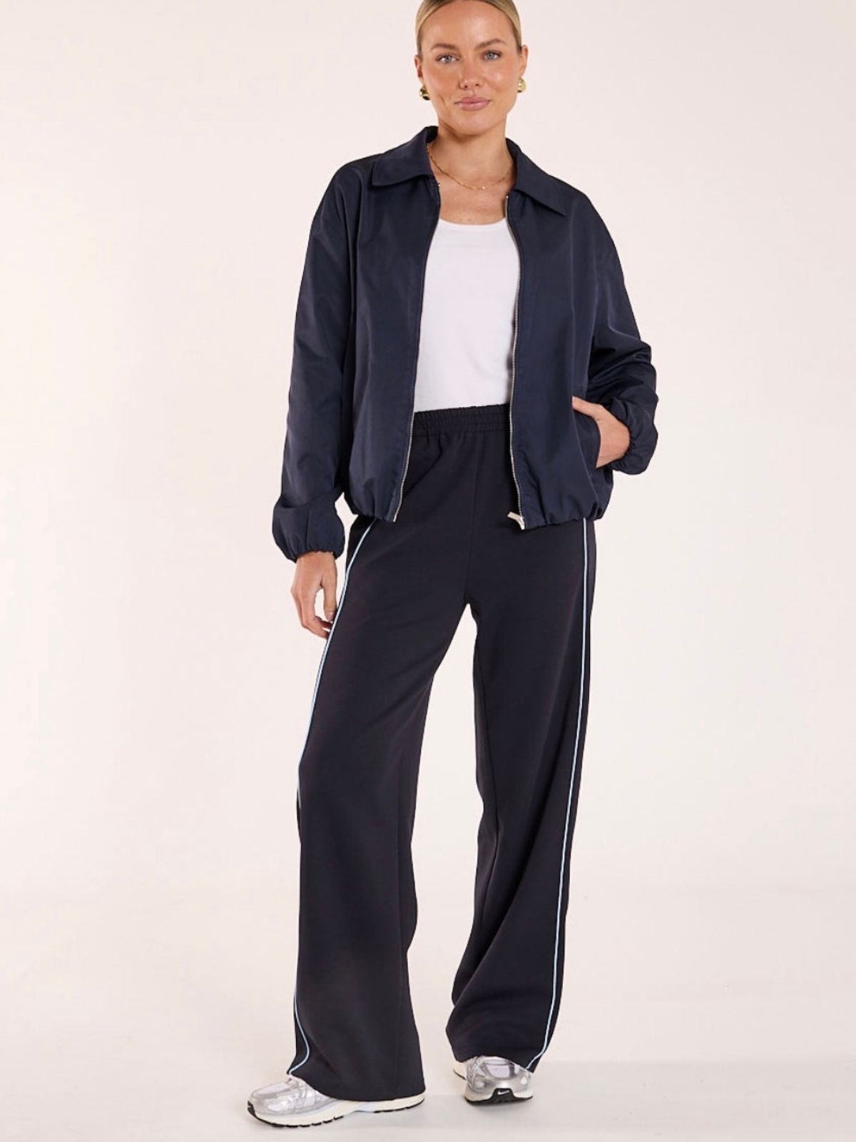 Noah Wide Pant | Navy Stripe