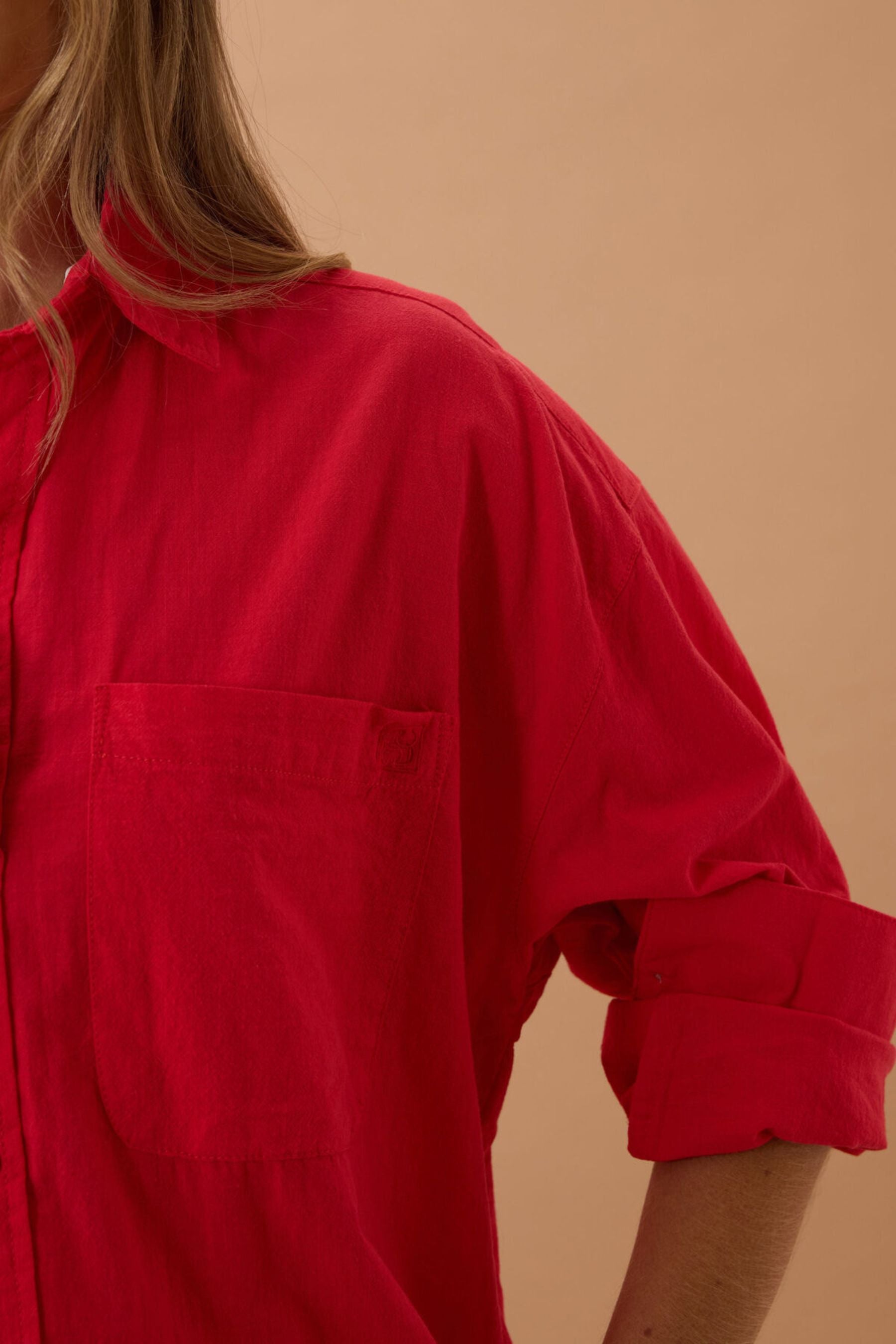 Peta Oversized Shirt | Heritage Red