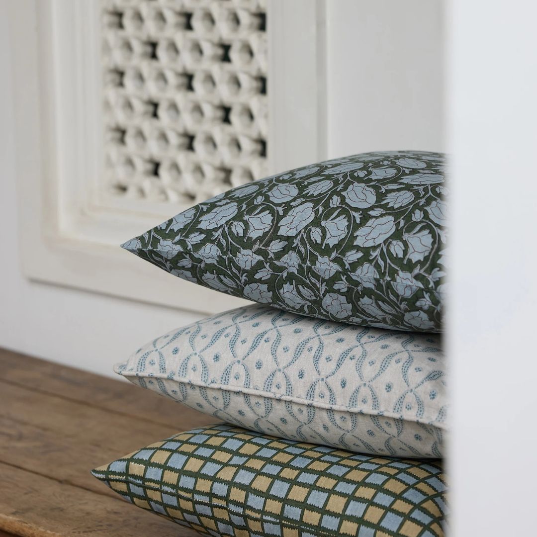 Lahore Thyme Linen Cushion | 50cm x 50cm