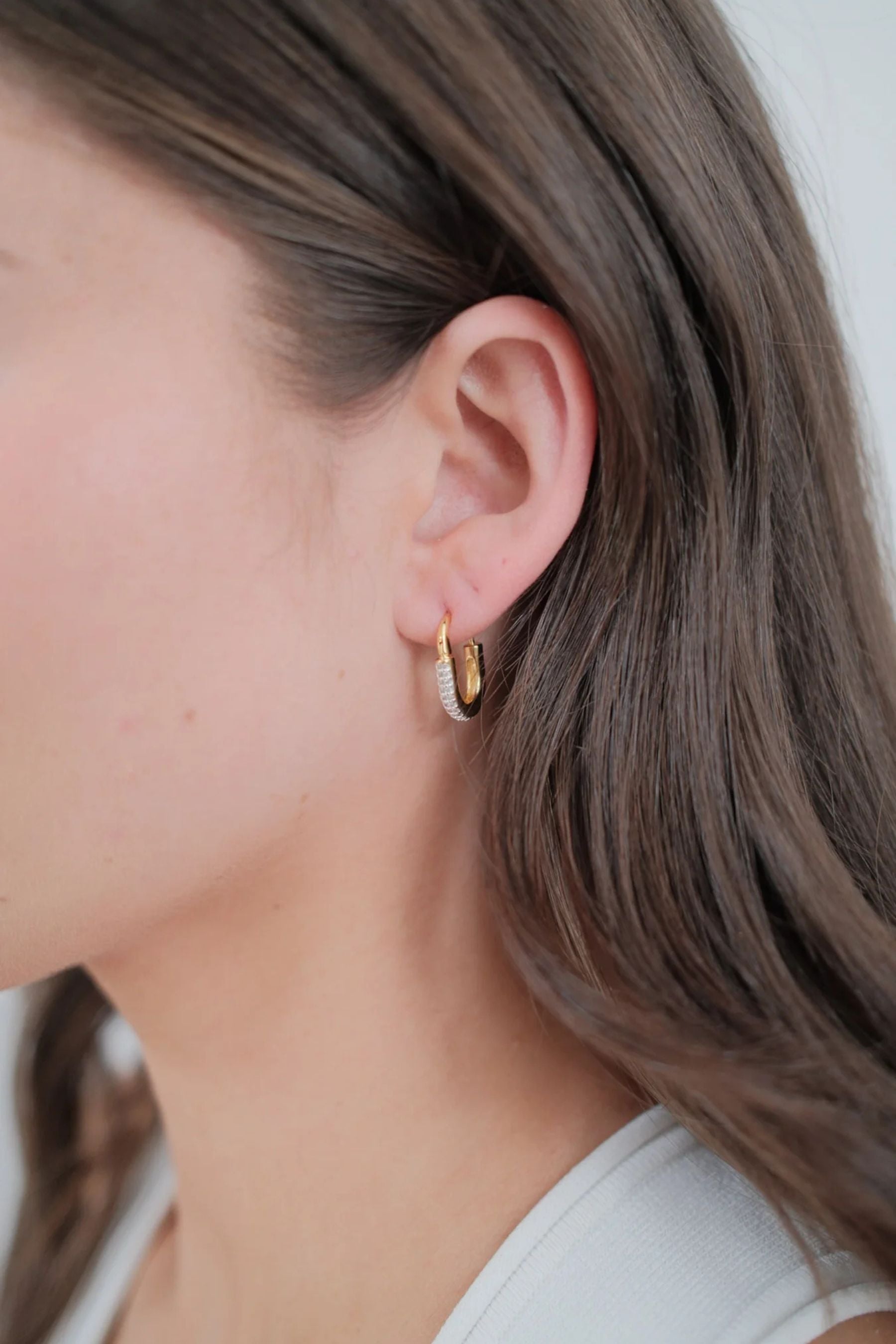 Phoebe Hoop | Gold &amp; Crystal