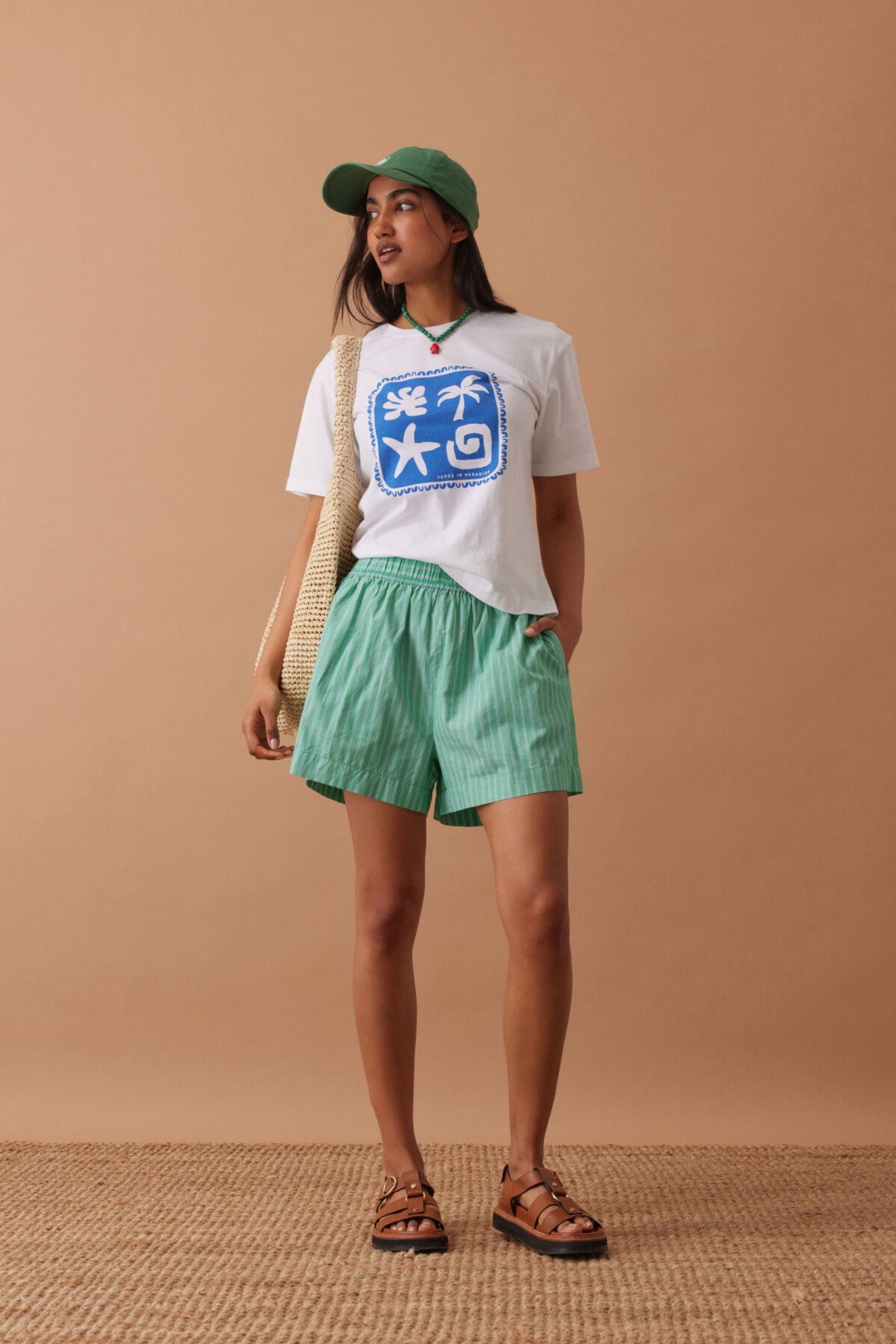 Mila Short | Zesty Green Triple Stripe
