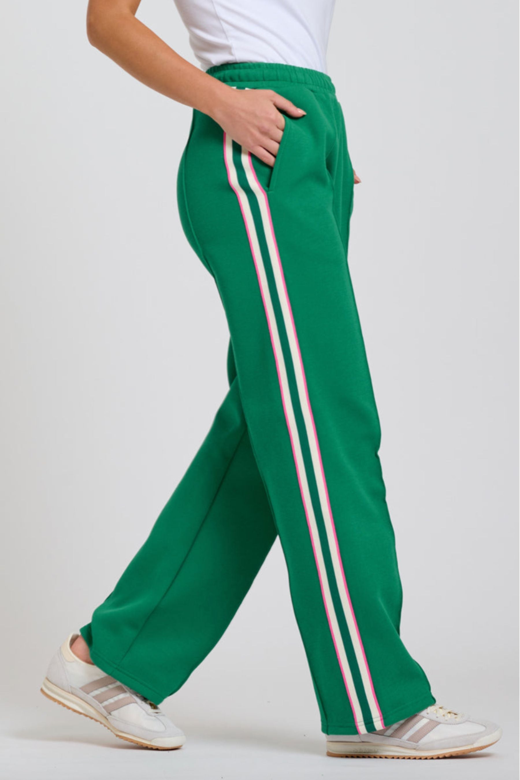 The Lola Pant | Green / Pink Stripe