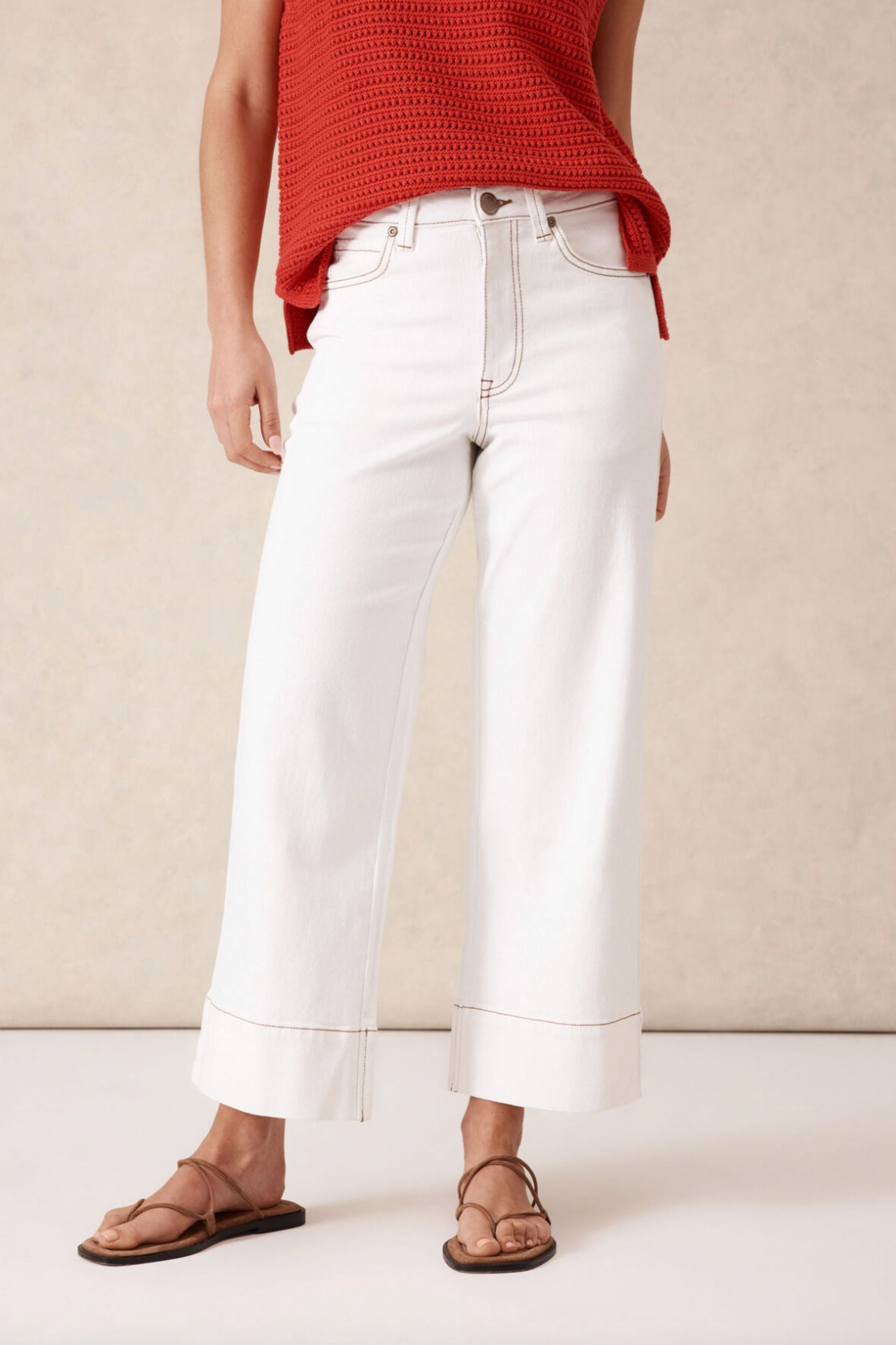 Wide Leg Crop Jean | Fresh Ecru