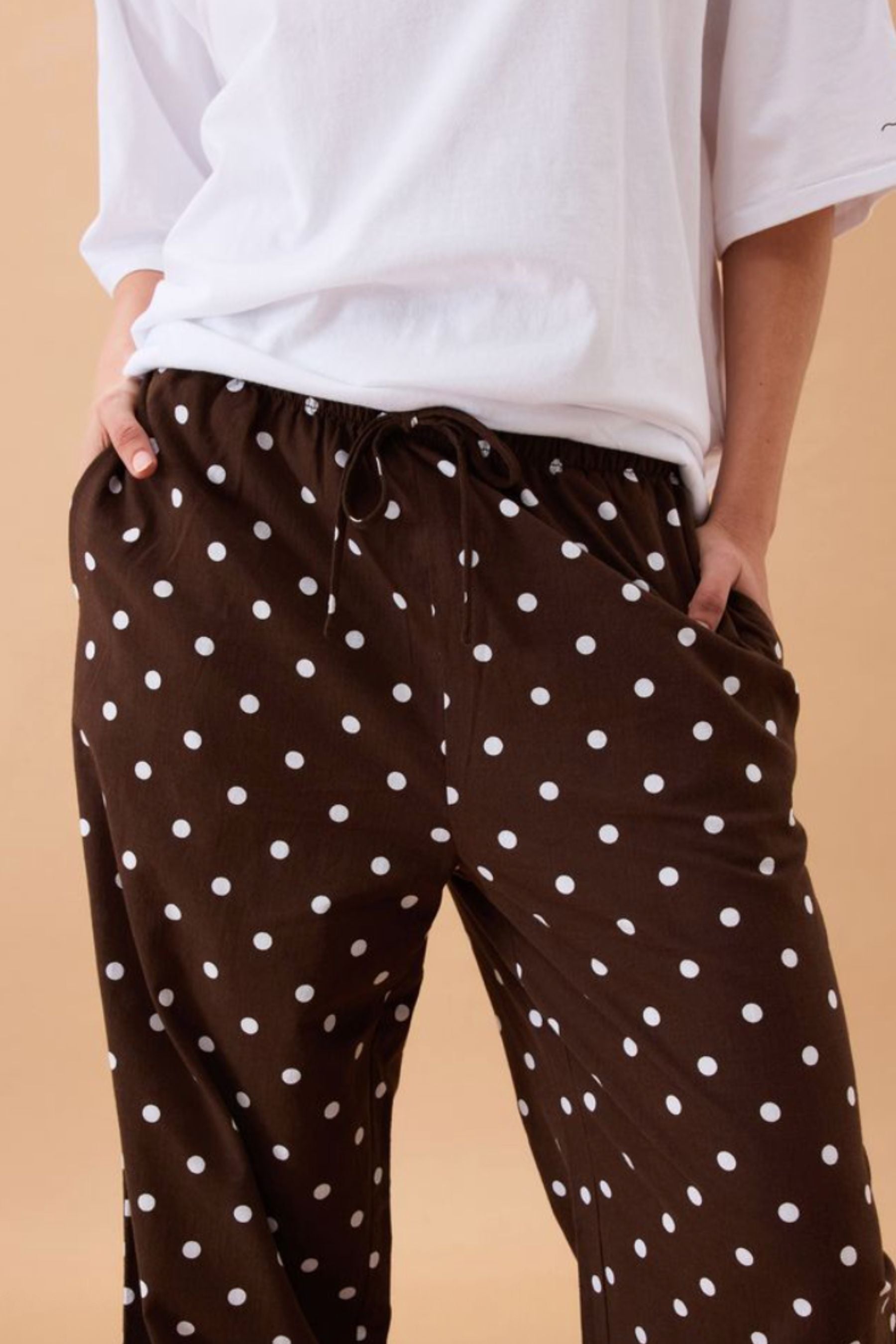 The Resort Pant | Choc Polka Dot