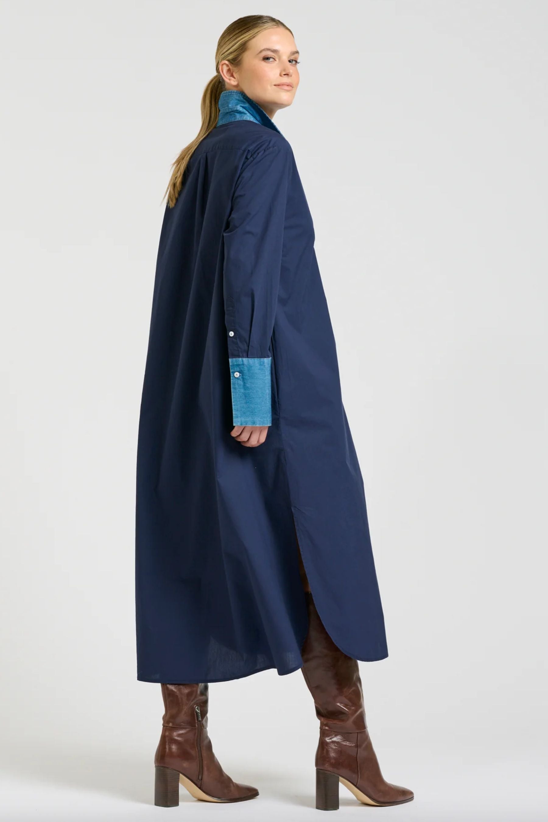 The Pia Shirtdress | French Navy/Denim