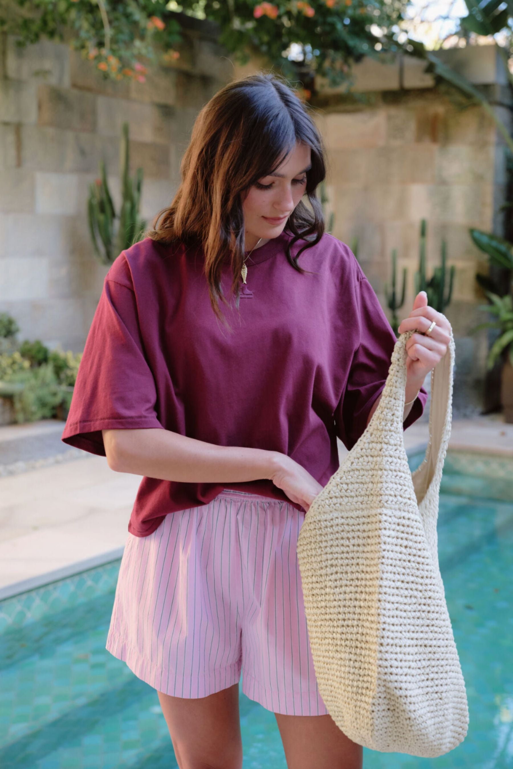 Phoebe Premium Tee | Pomegranate