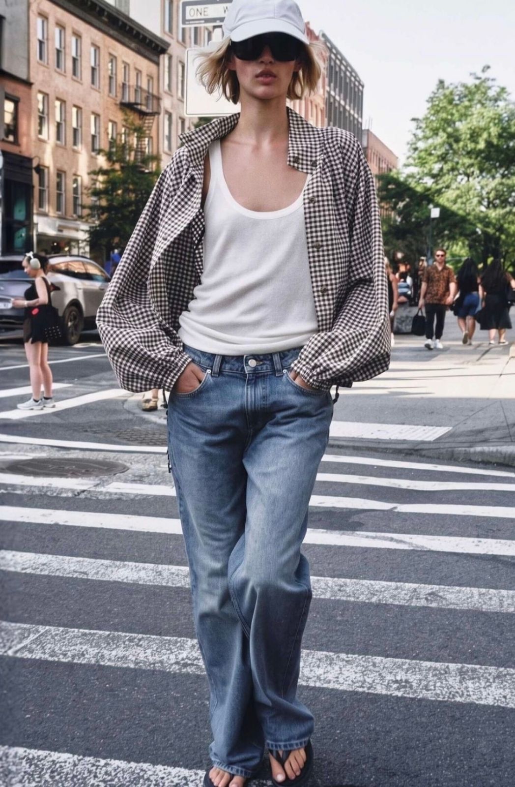 Gingham Drawstring Jacket | Chocolate