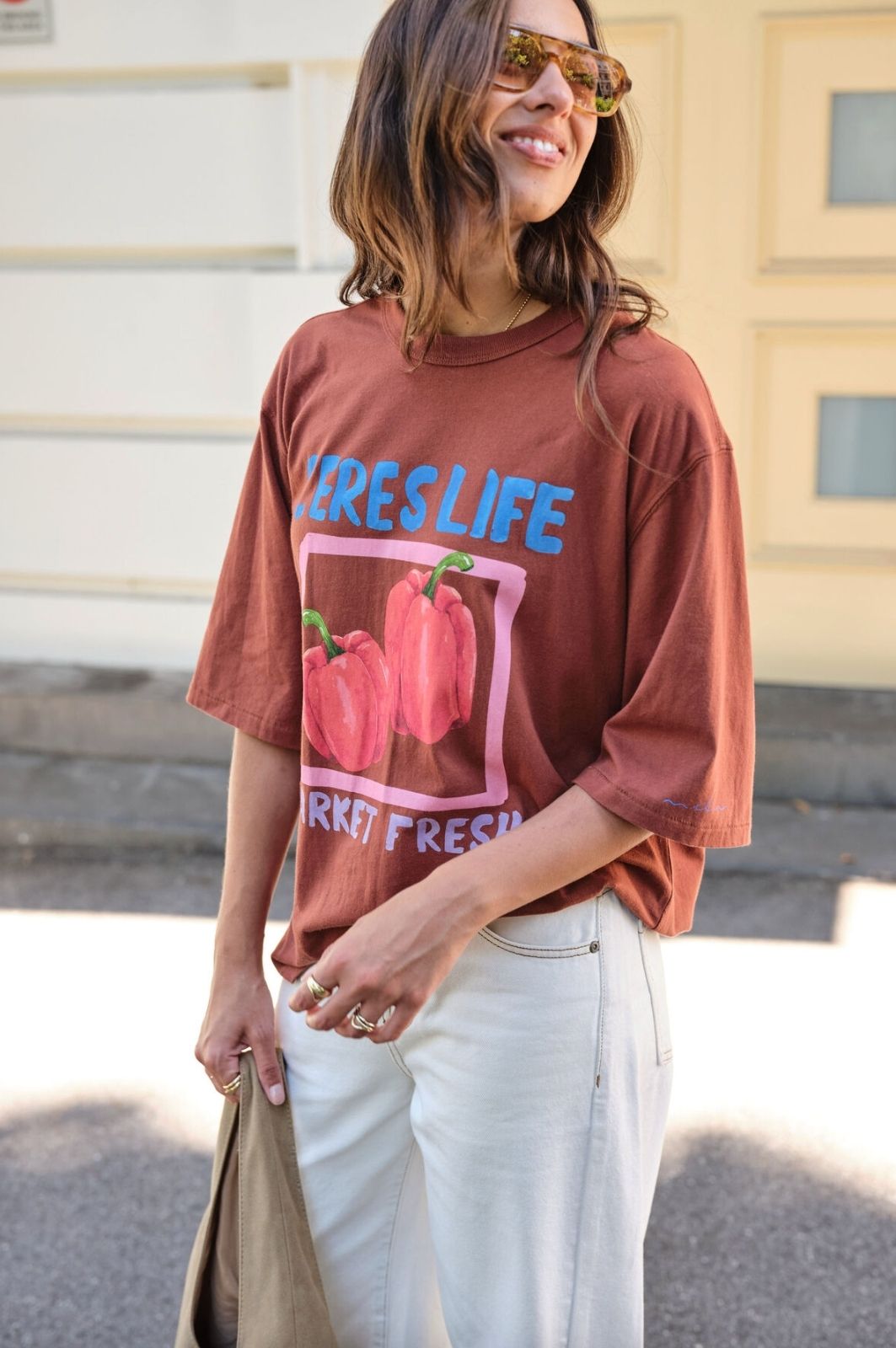 Liv Oversized Tee | Ginger/Farmers Market