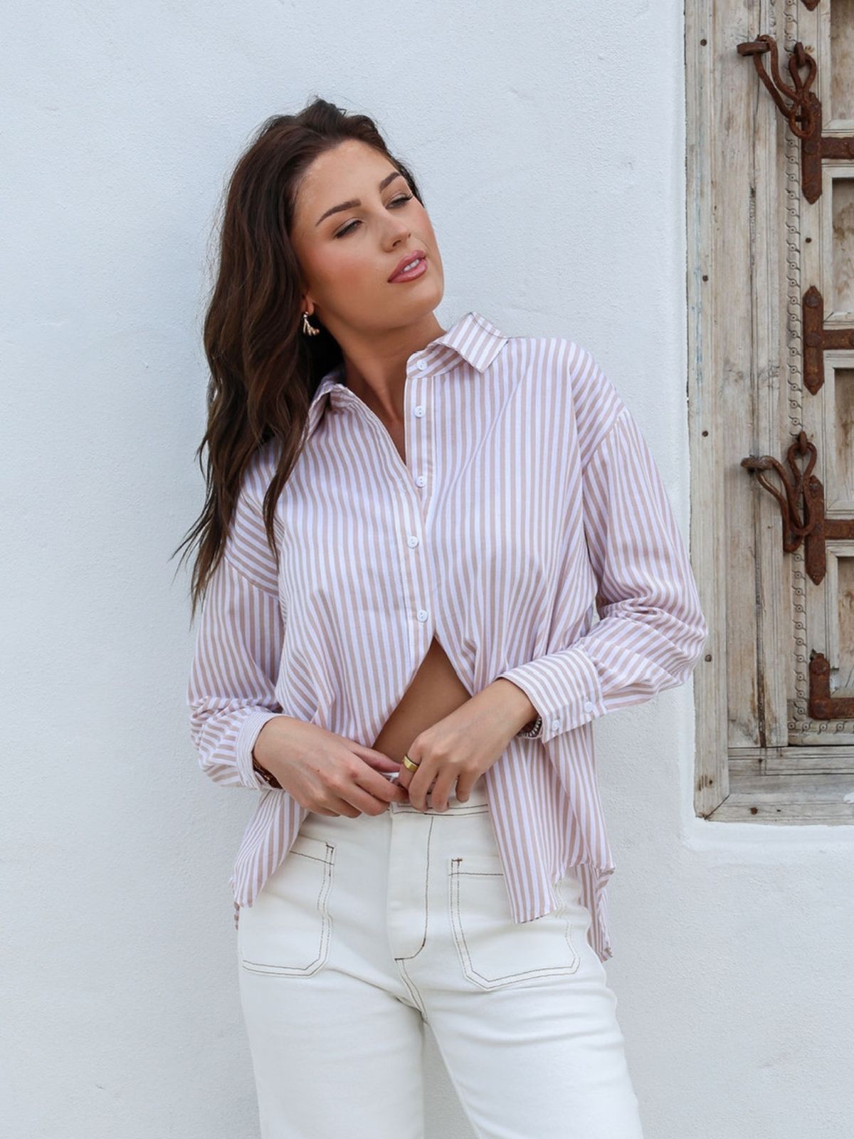 Stripe Shirt | Beige Stripe