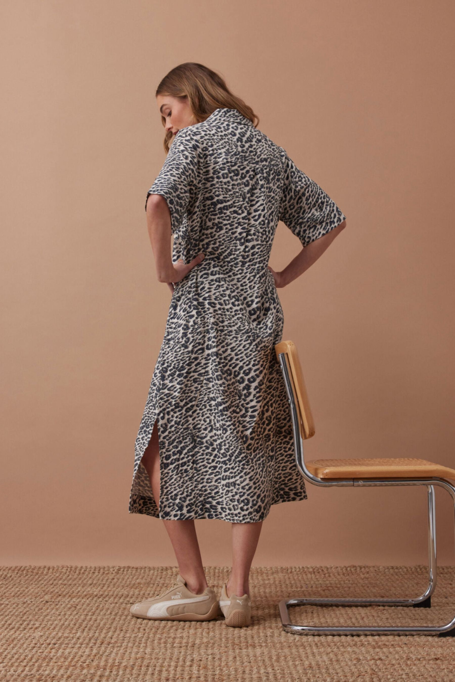 Ava Short Sleeve Mini Dress | Leopard