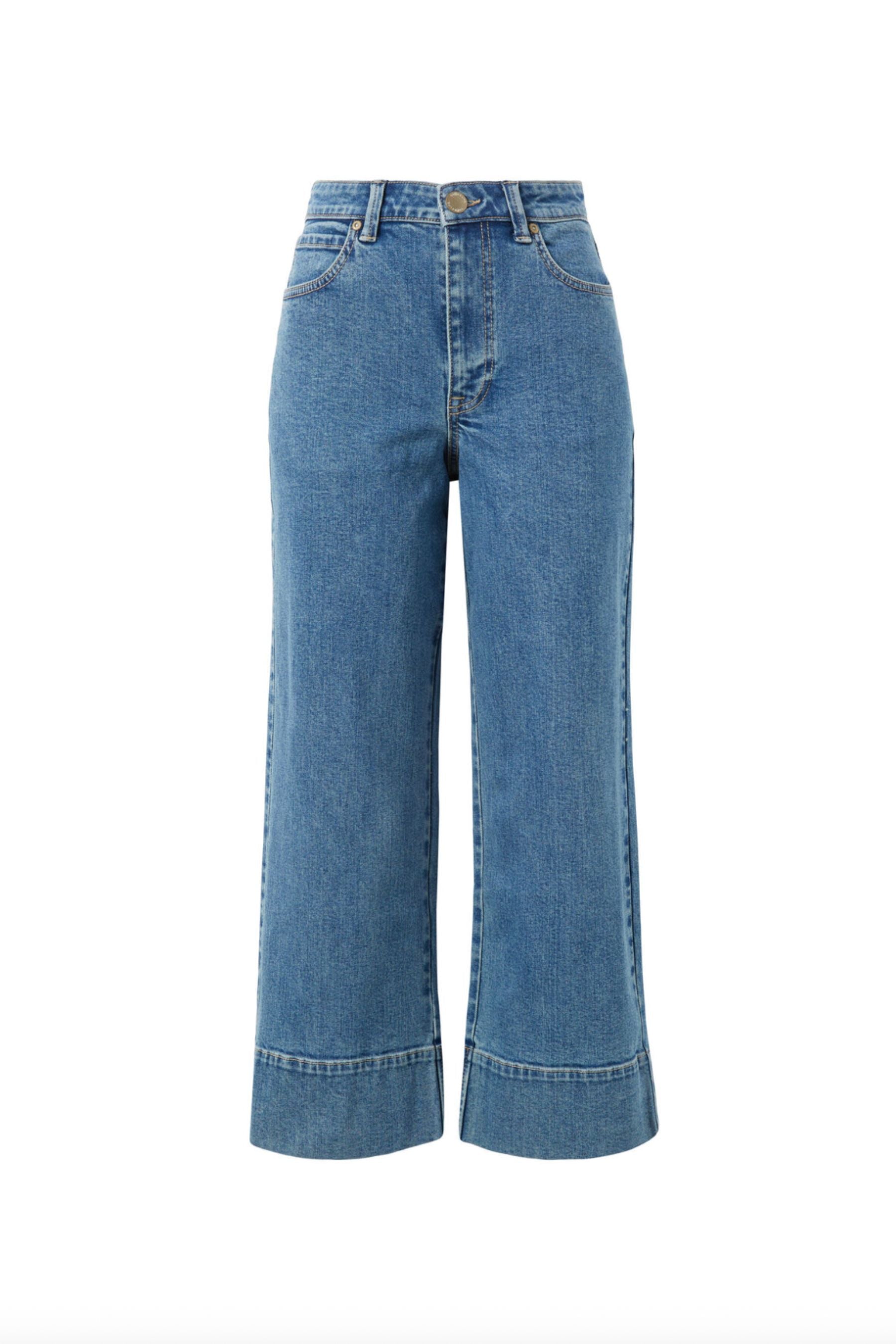 Wide Leg Crop Jean | Mid Indigo