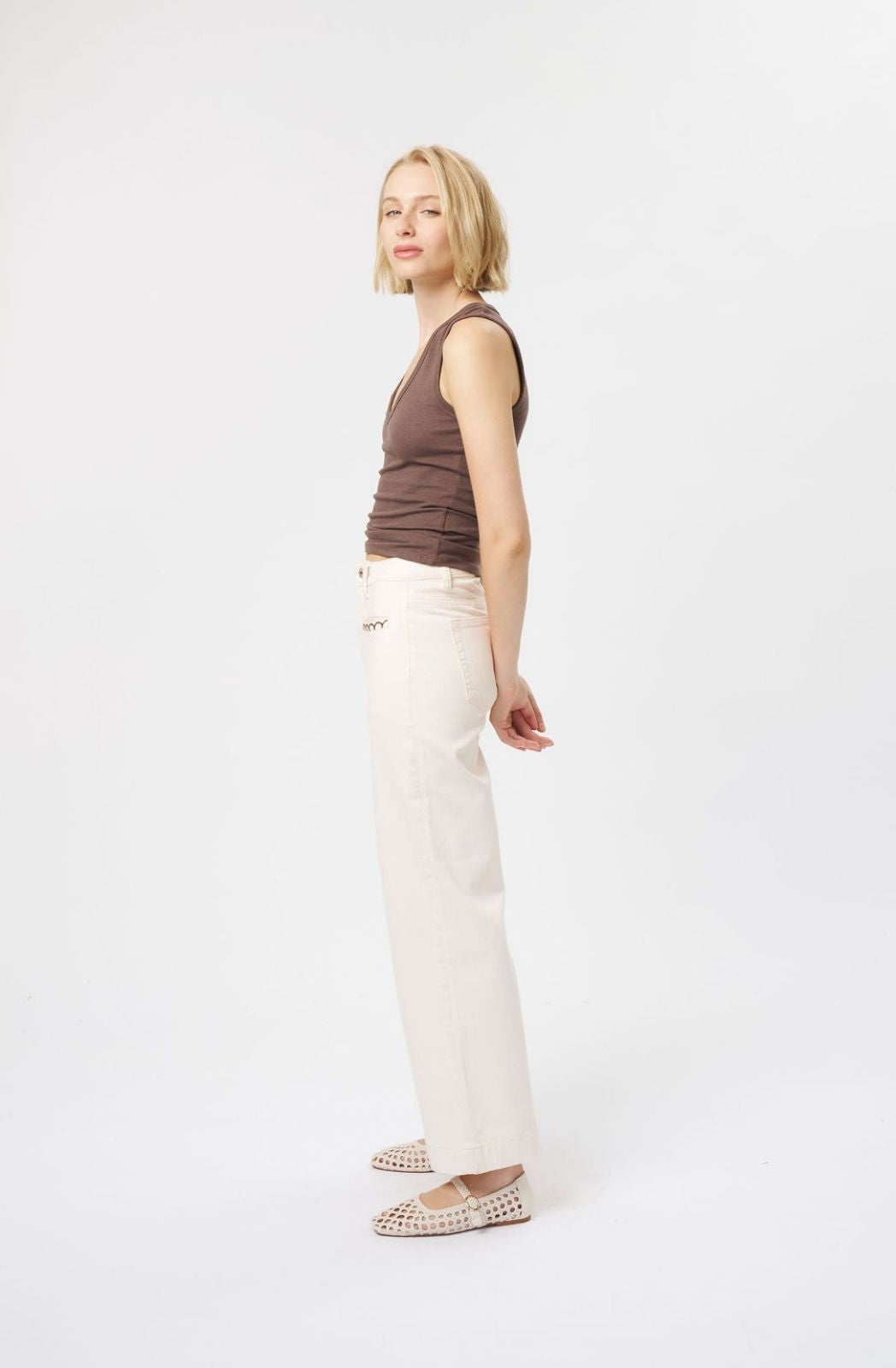Freya Jean | Scallop Pocket Ecru