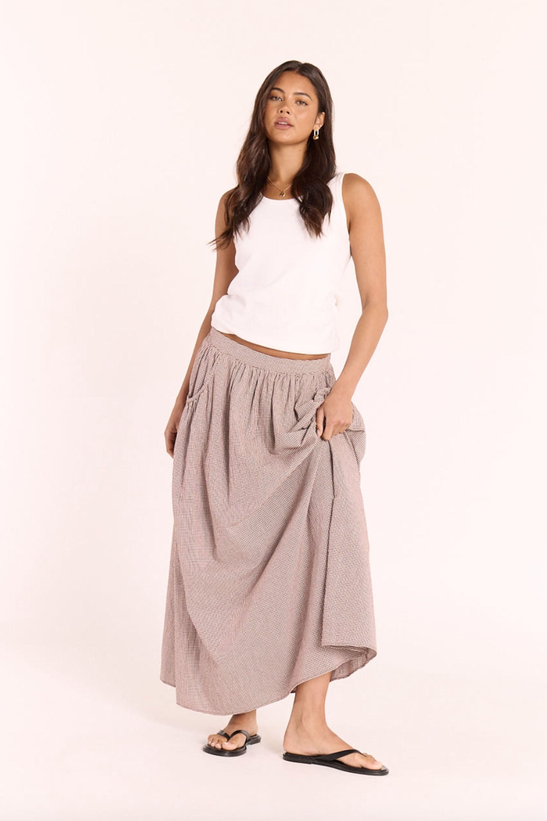 Lotte Skirt | Chocolate Gingham