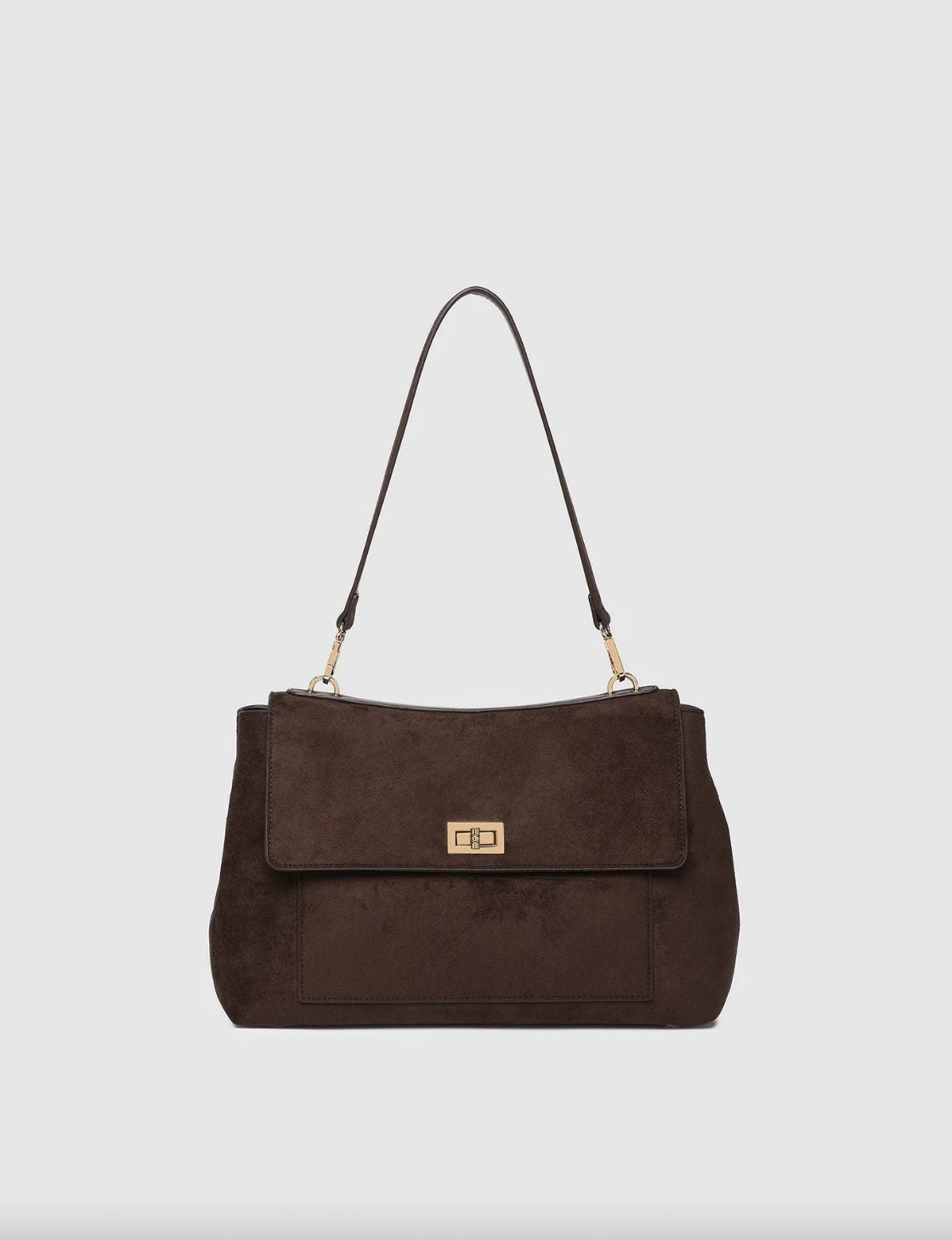 Arden Suedette Shoulder Bag | Chocolate