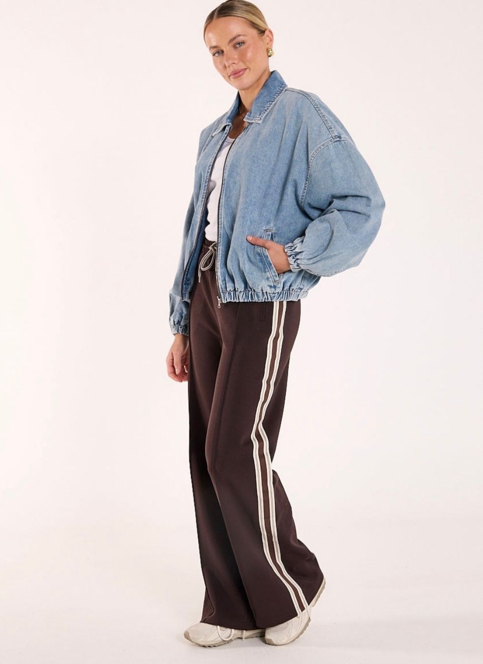 Harrie Denim Bomber | Washed Blue