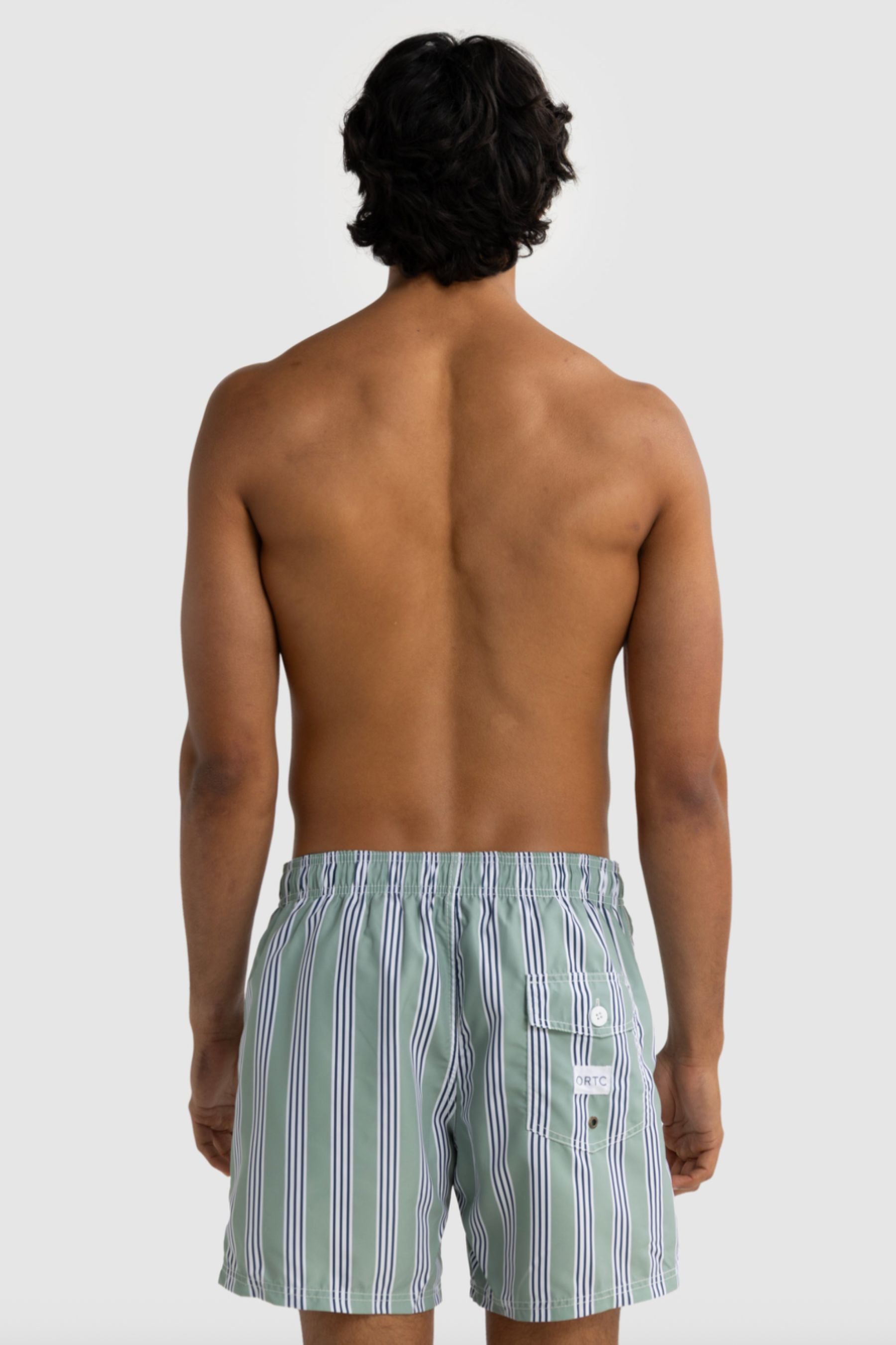 Boardwalk Stripe Swim Shorts | Sage