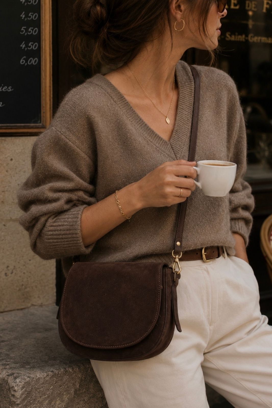 Gabrielle Suede Handbag | Brown
