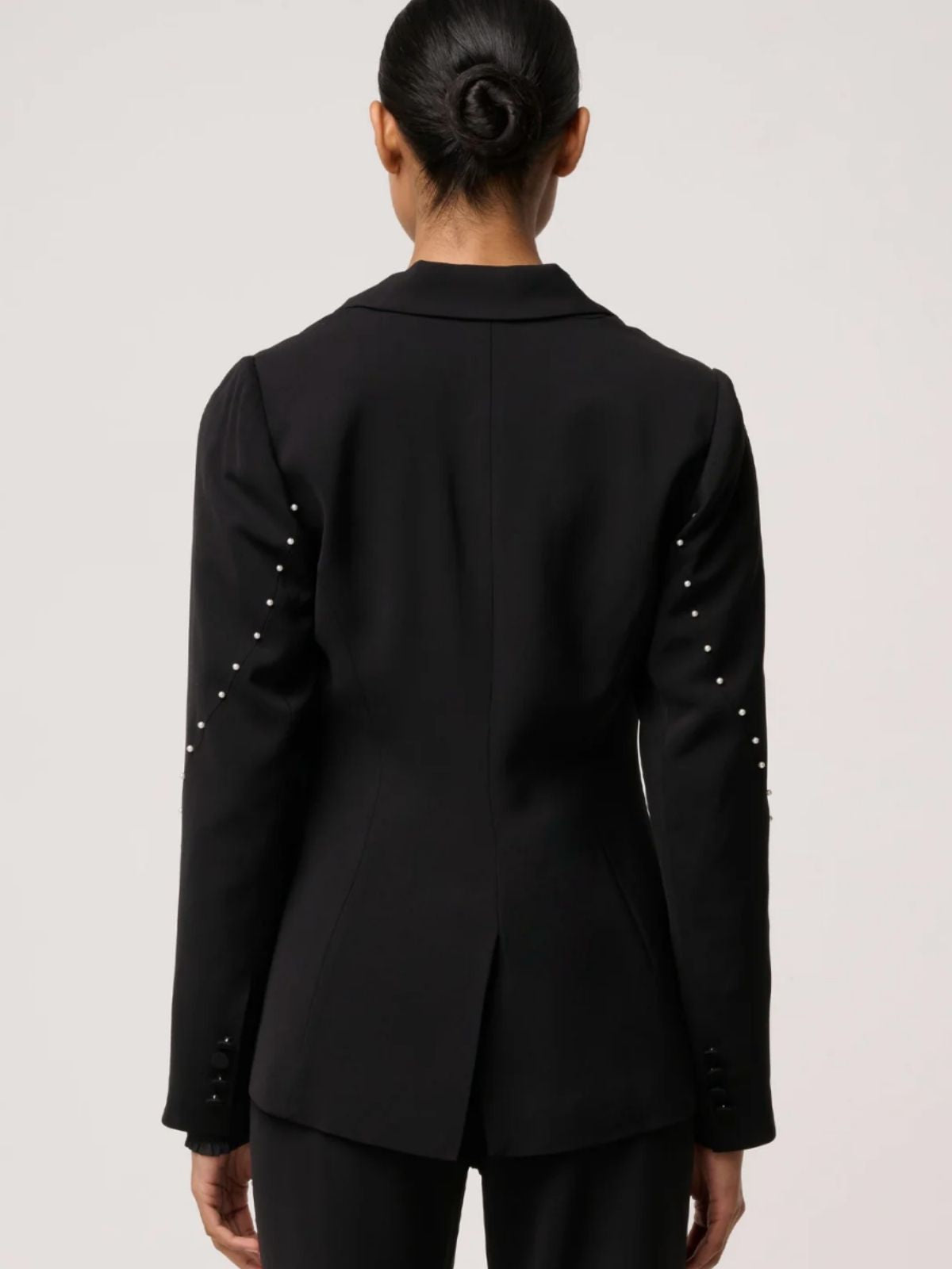 Marcela Pearl Embellished Blazer | Black