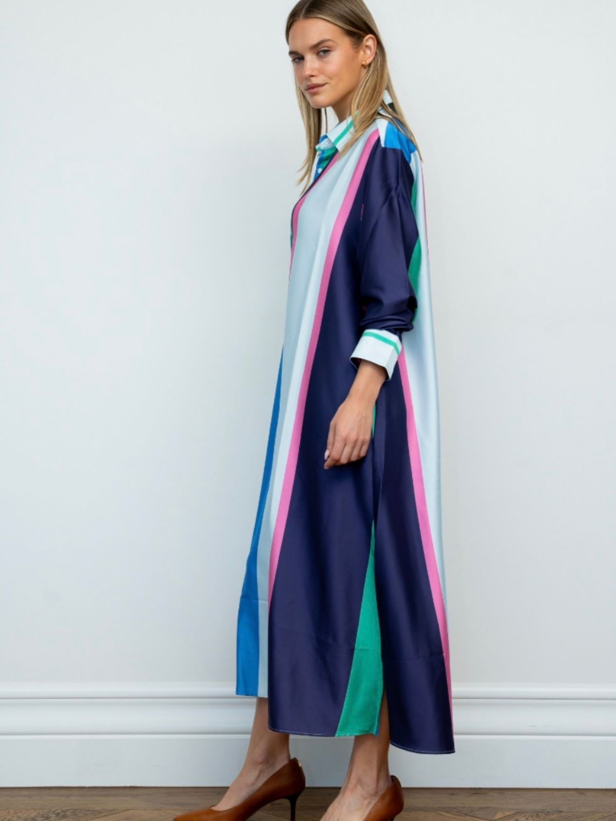 Luna Longline Shirtdress | Spring Bold Stripe