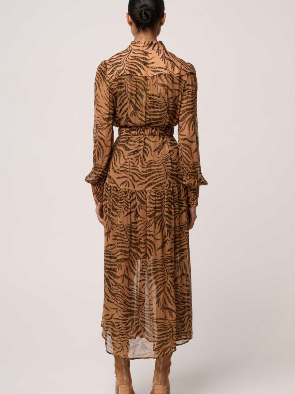 Solene Sheer Viscose Midi Dress | Exotica