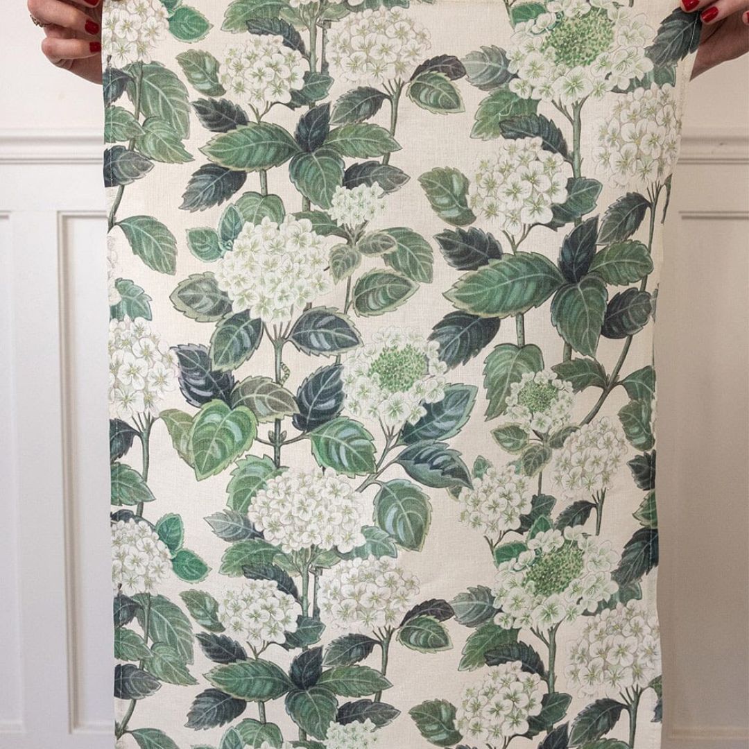 Hydrangea Linen Tea Towel