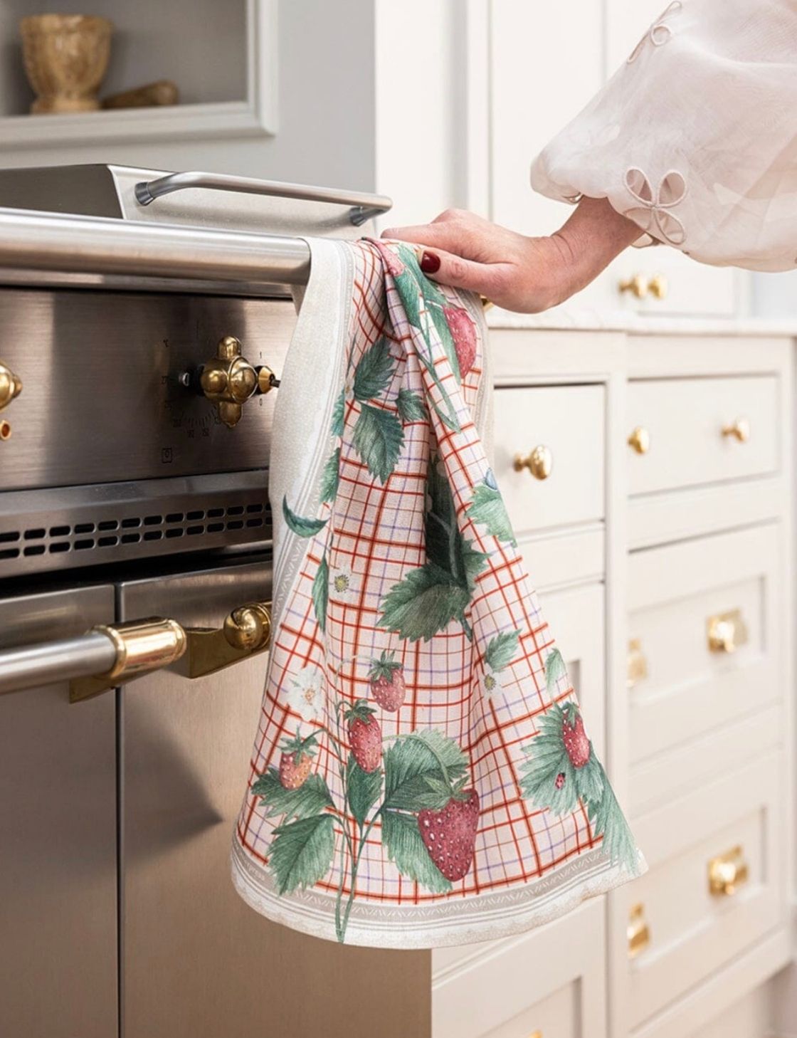 Strawberries Linen Tea Towel