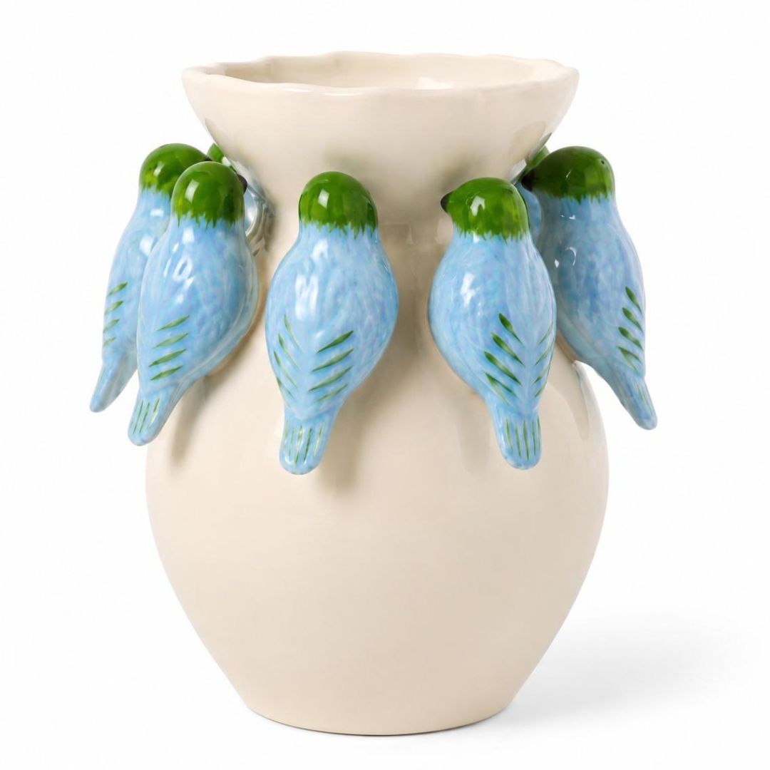 Blue &amp; Green Bird Vase