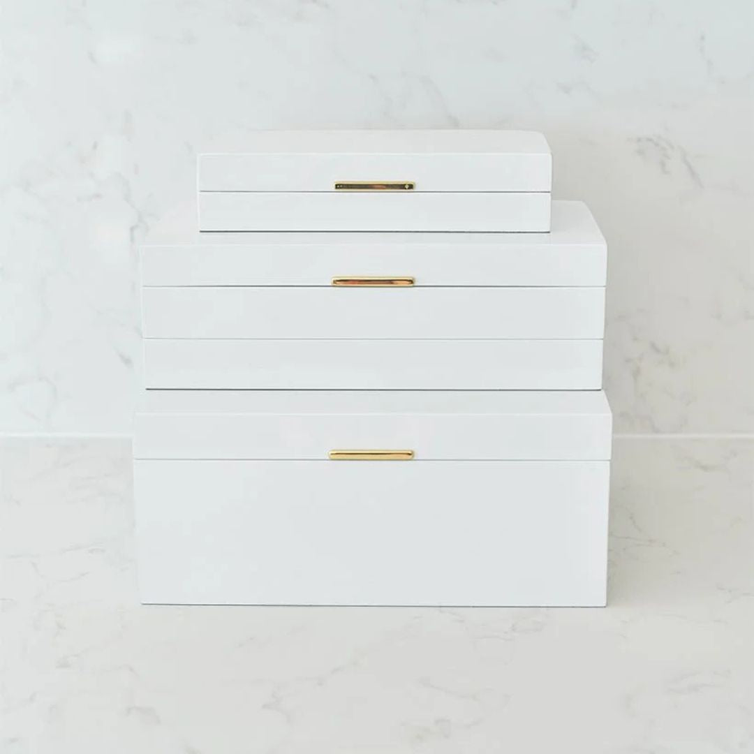 Lacquered Jewellery Box | White Large