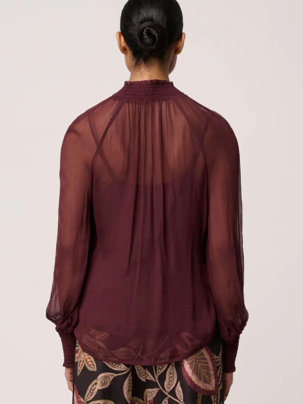 Simona Sheer Viscose Shirt | Bordeaux