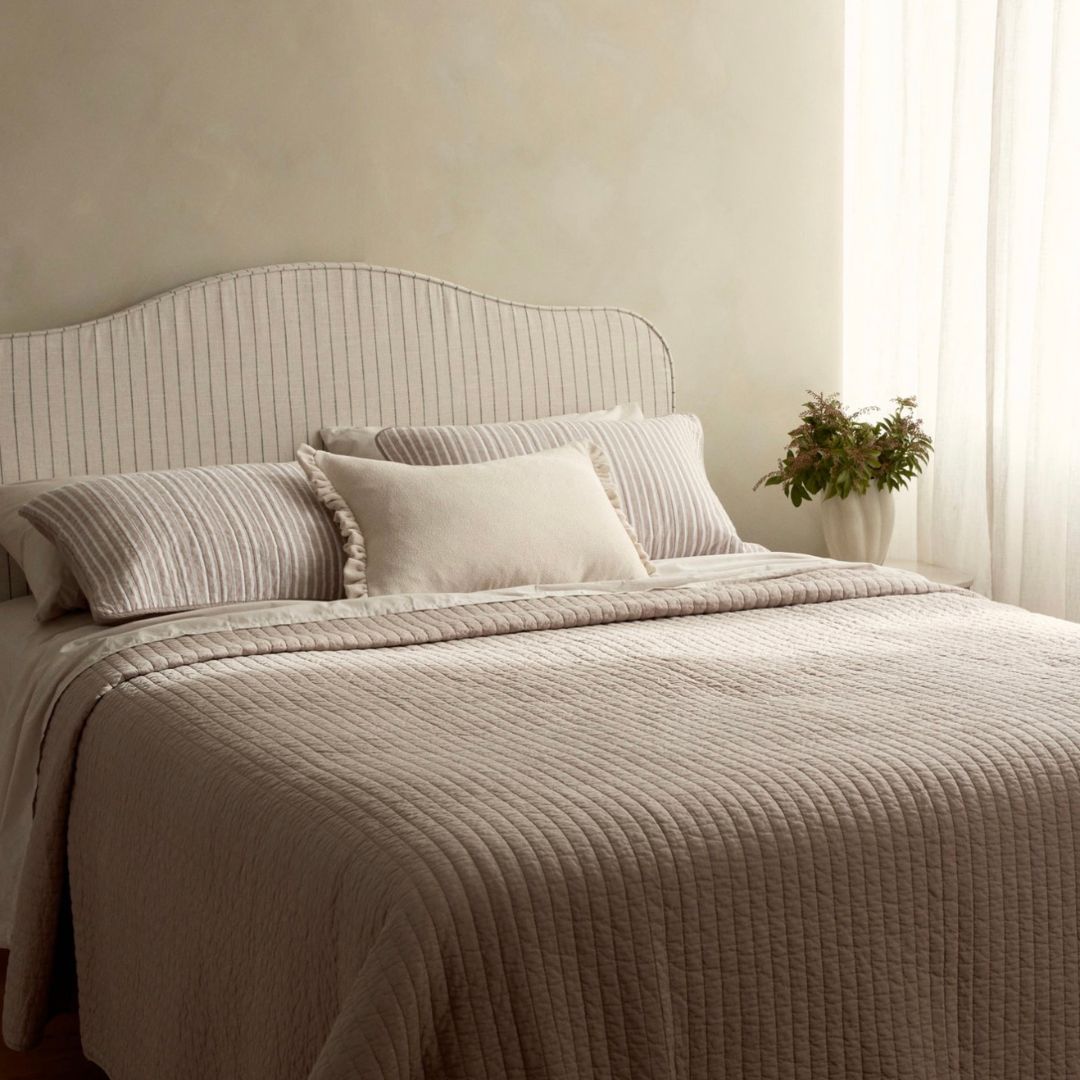 Coffee Stripe Quilt/Coverlet