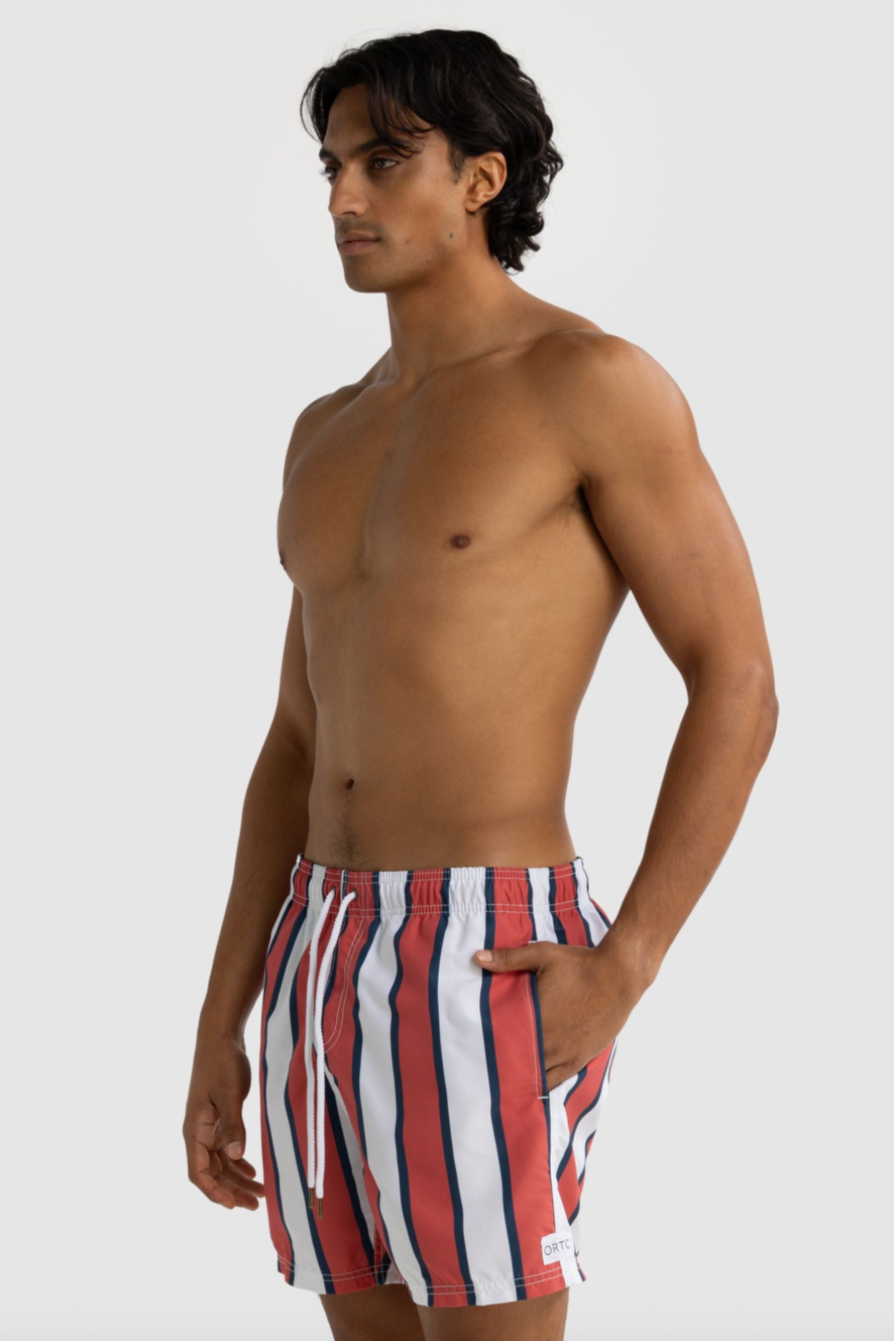 Hamelin Stripe Swim Shorts | Red
