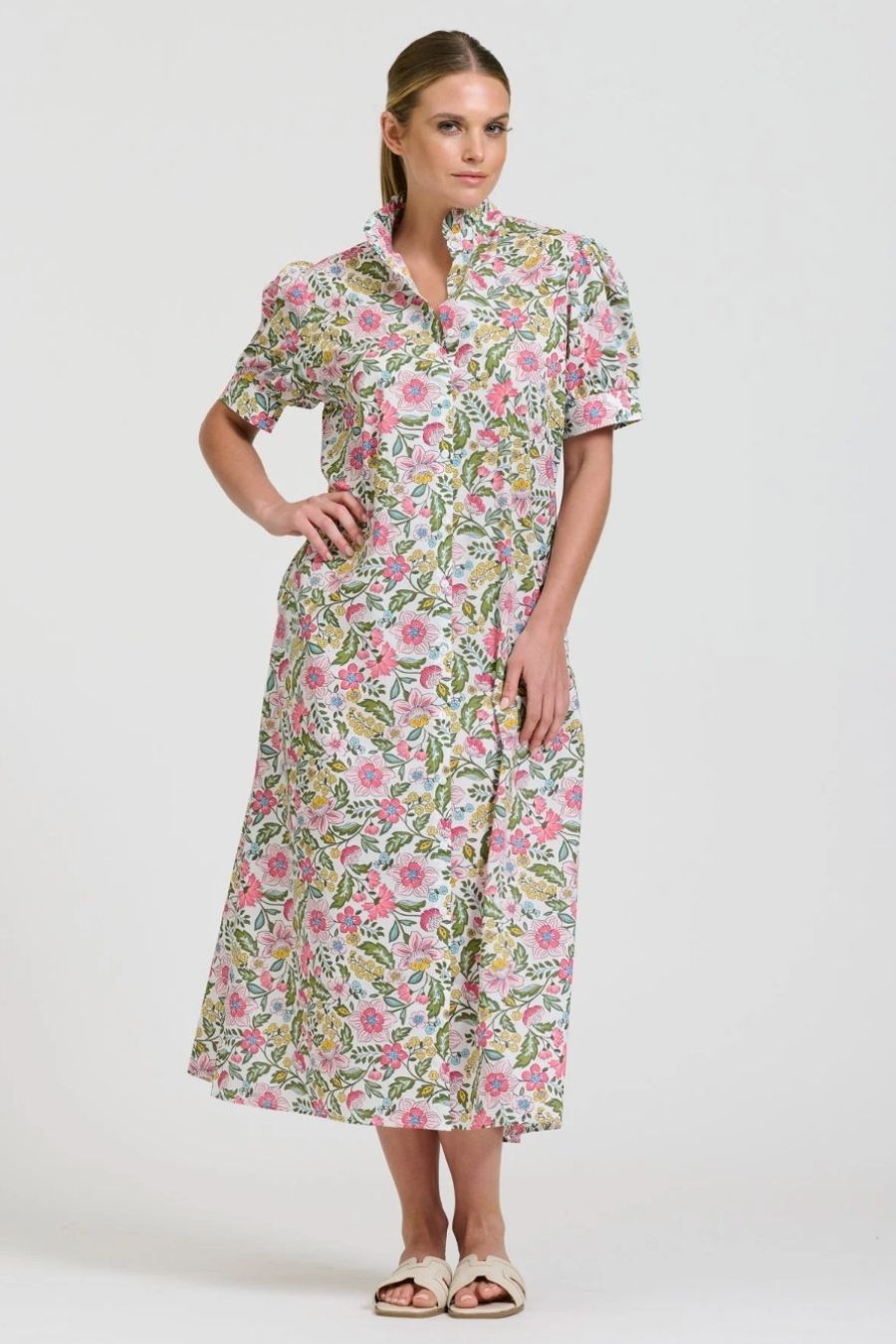 Anais Frill Collar Dress | Passion Flower