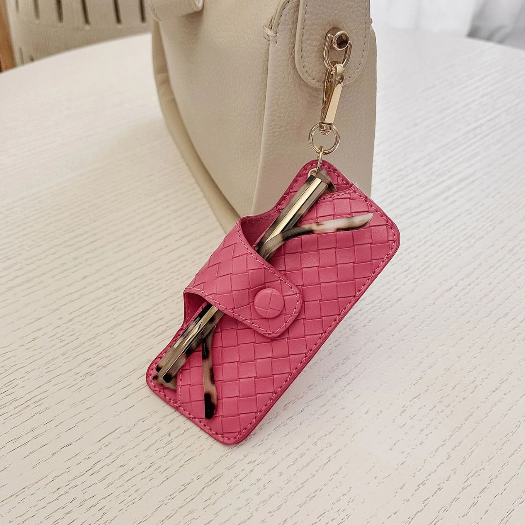 Sunglass Case | Woven Hot Pink