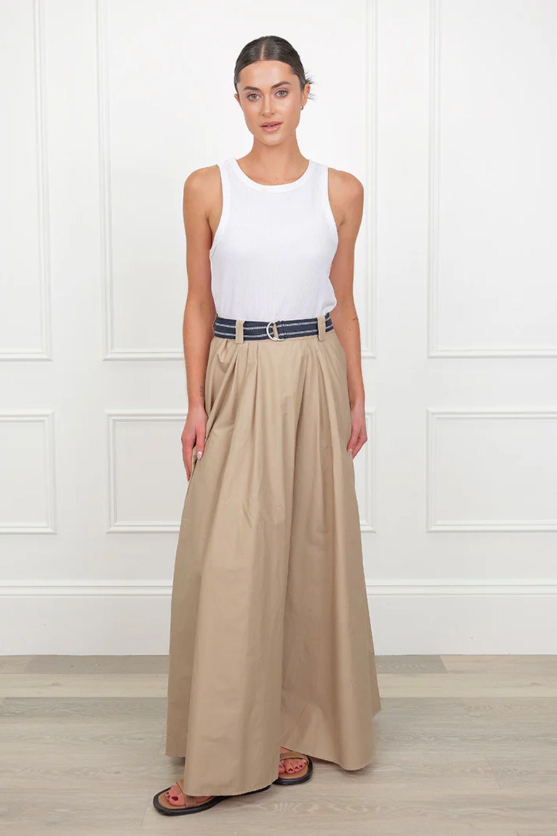 Kara Cotton Maxi Skirt | Stone