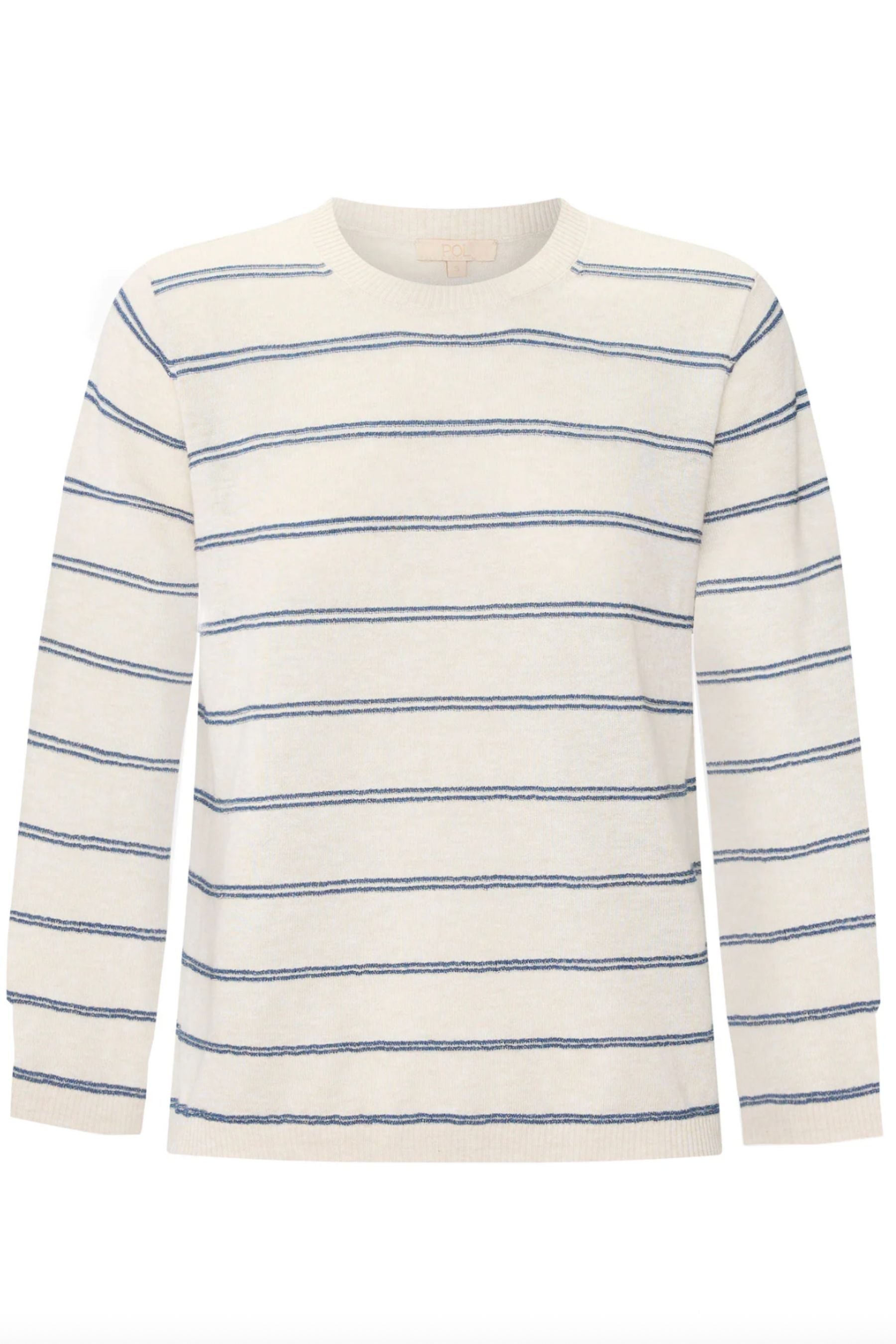 Sable Long Sleeve Stripe Tee | Pebble/Blue