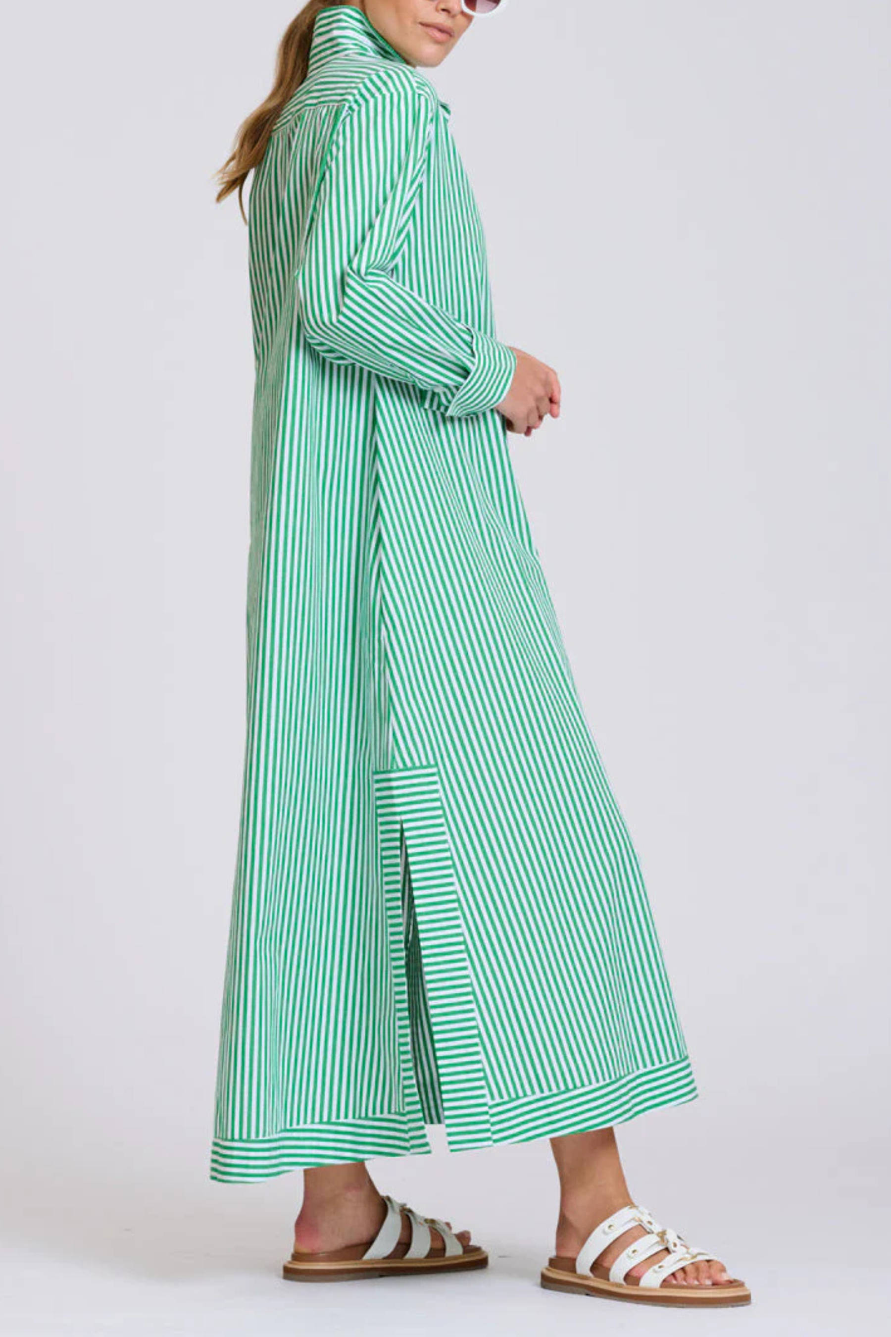 The Sybil Oversized Dress | Green Stripe