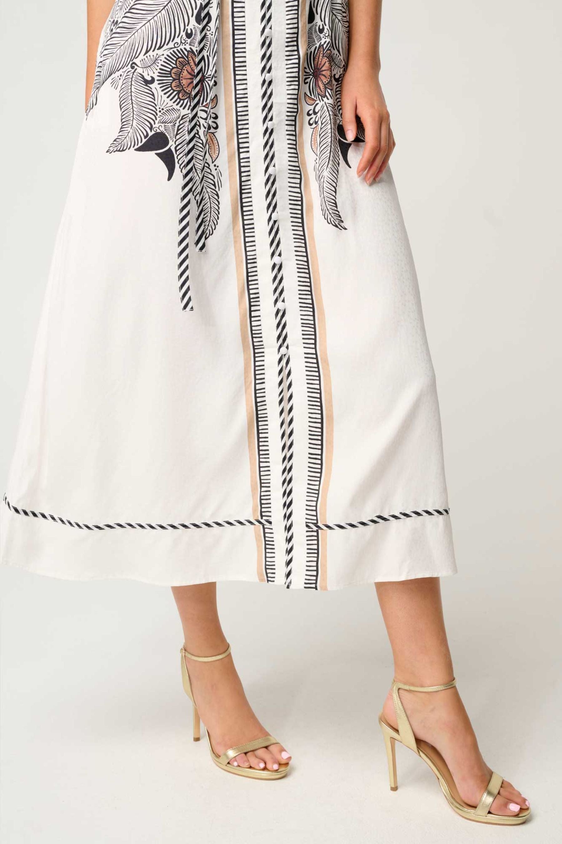 Malika Viscose Dobby Flutter Sleeve Dress | Ivory Casablanca