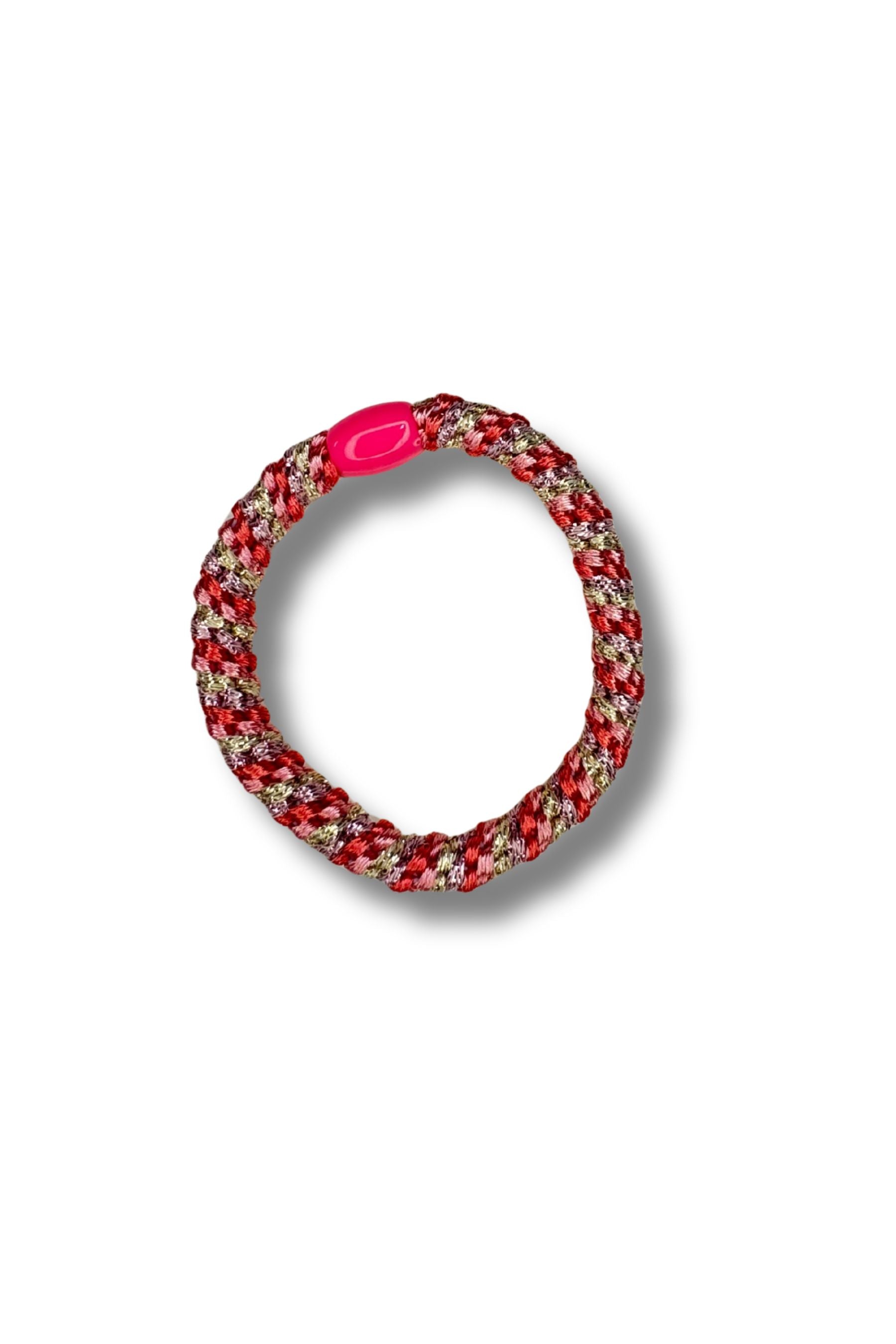 Hair Bracelet | Coral, Pink, Silver