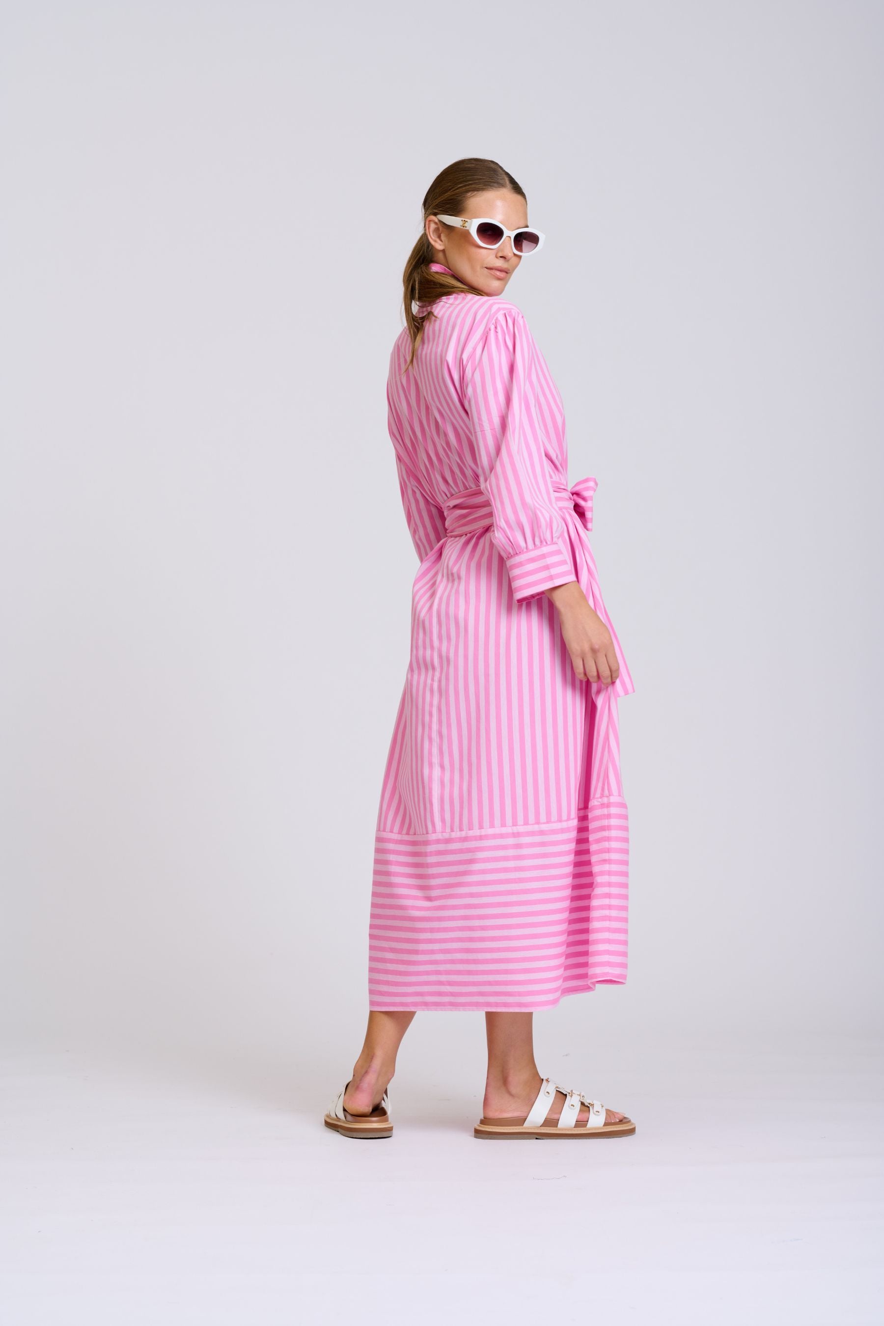 The Martha Dress | Double Pink Stripe
