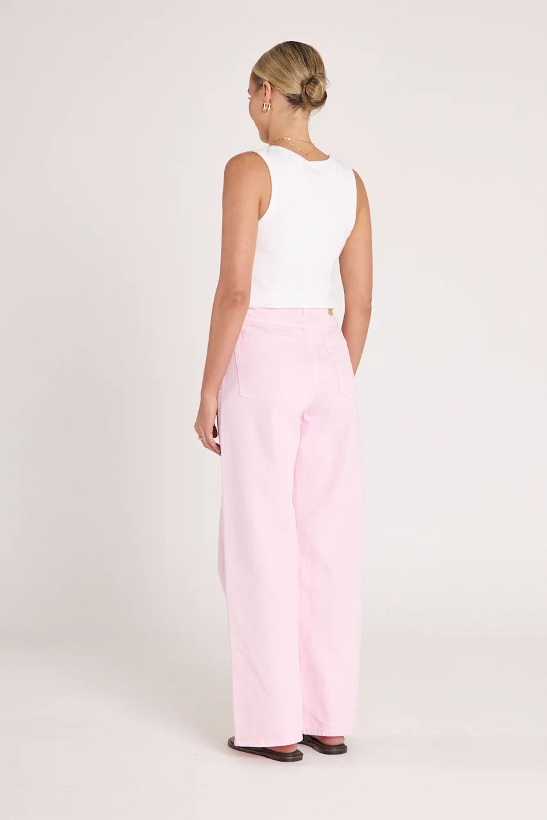 Cassie Wide Leg Jean | Pink