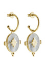 Oval Earrings With MOP | 18KT YG Plate