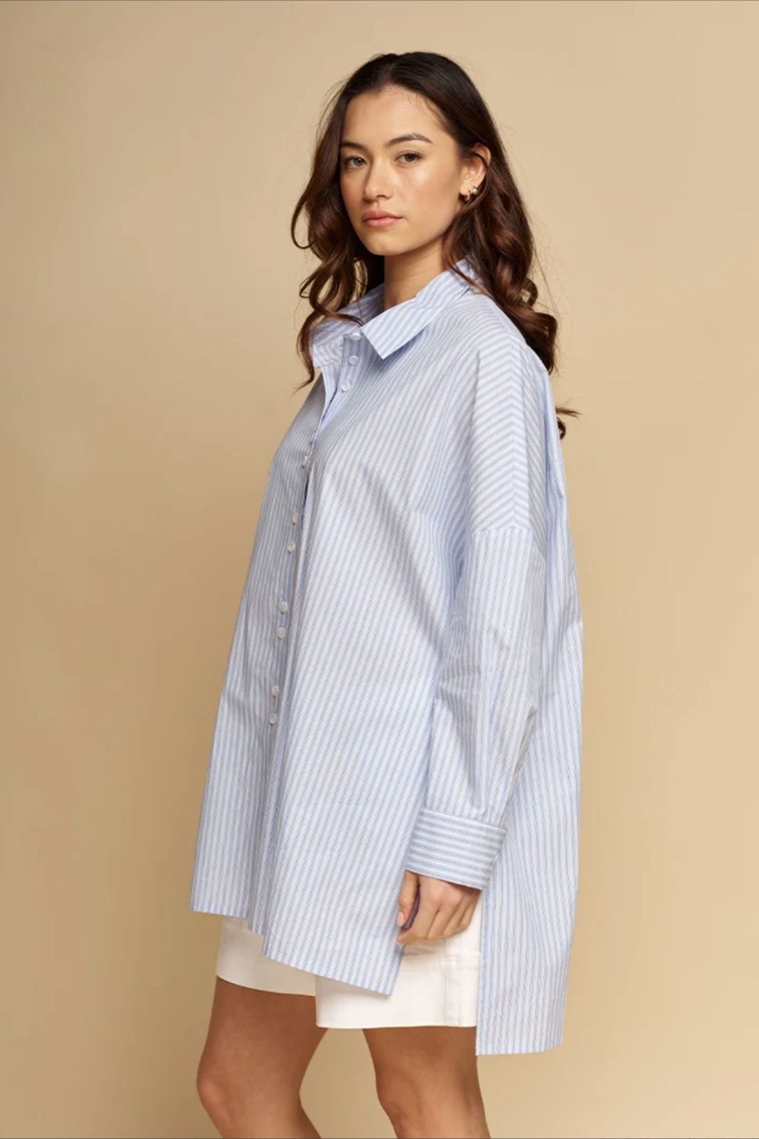 Emmanuella Striped Shirt | Blue